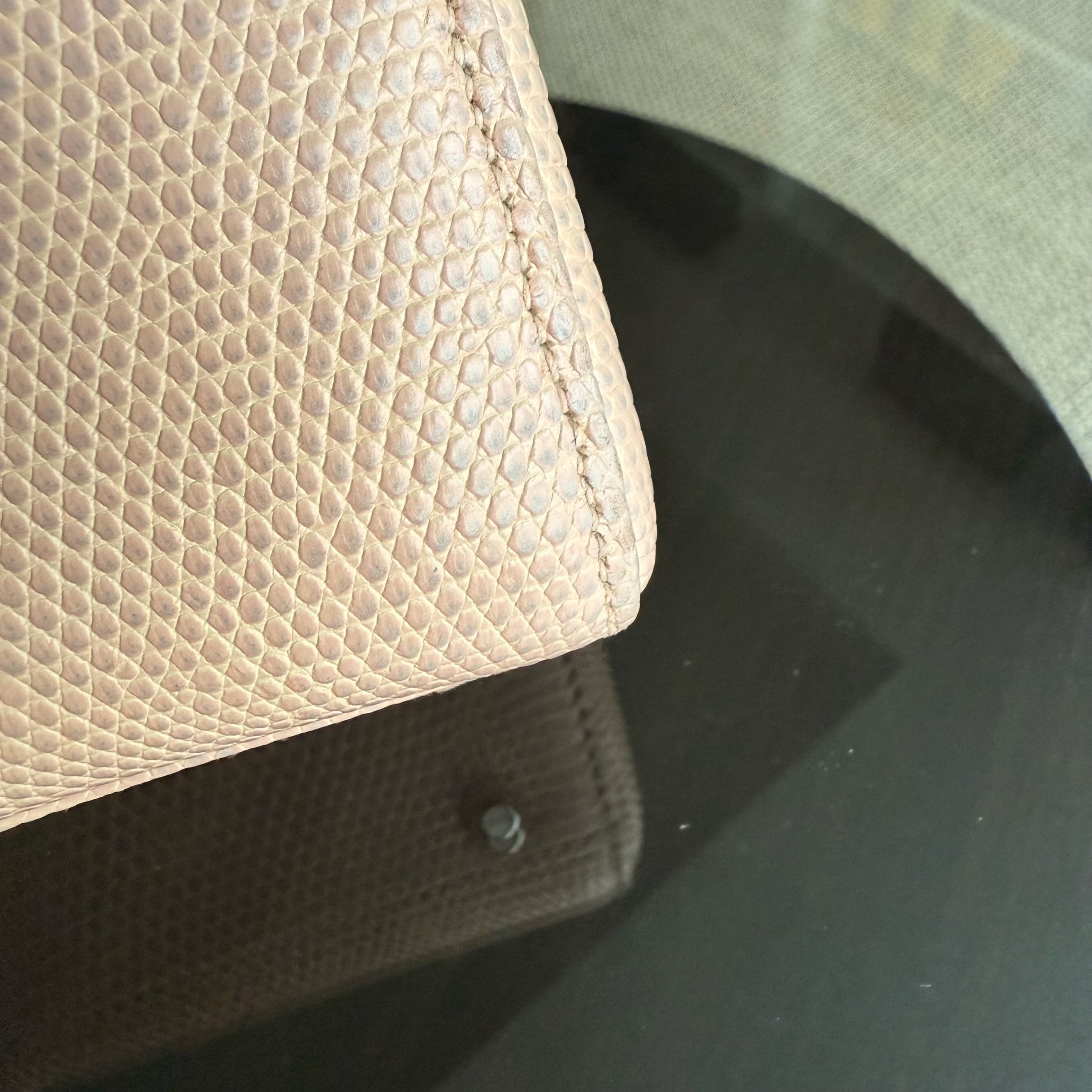 Dior Lady Mini - Exotic Lizard Beige color Silver Hardware