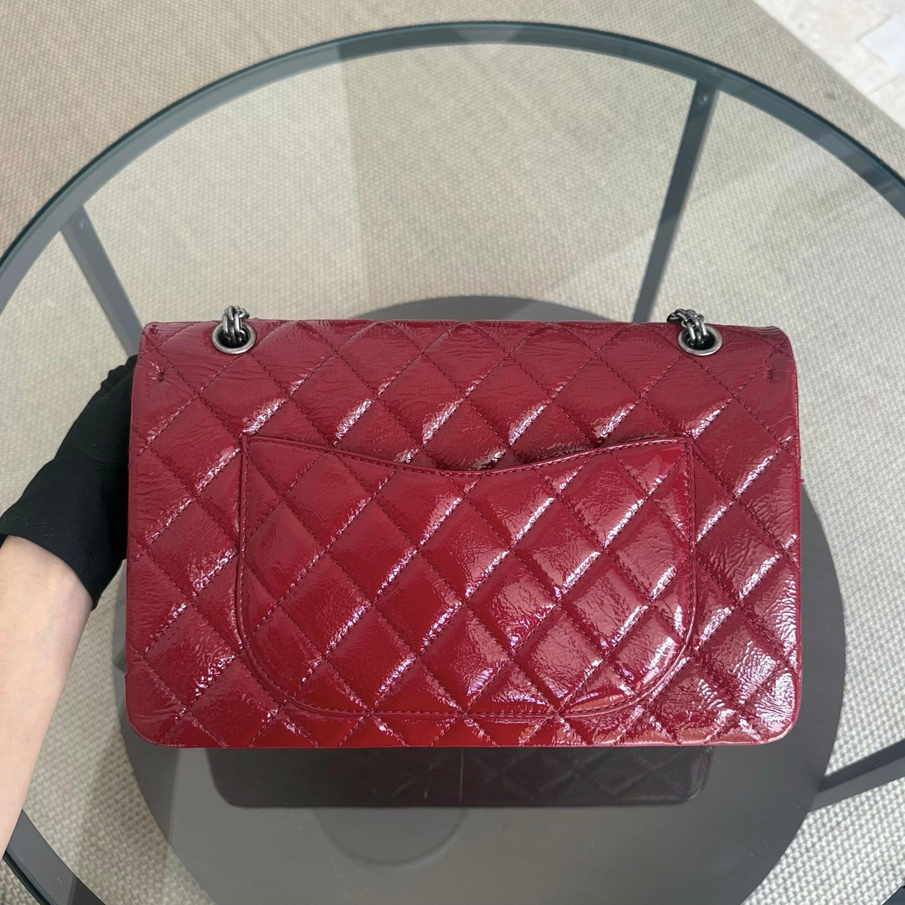 Chanel 2.55 Reissue 227 - Quilted Aged Glazed Calfskin Red Silver Hardware Series 14