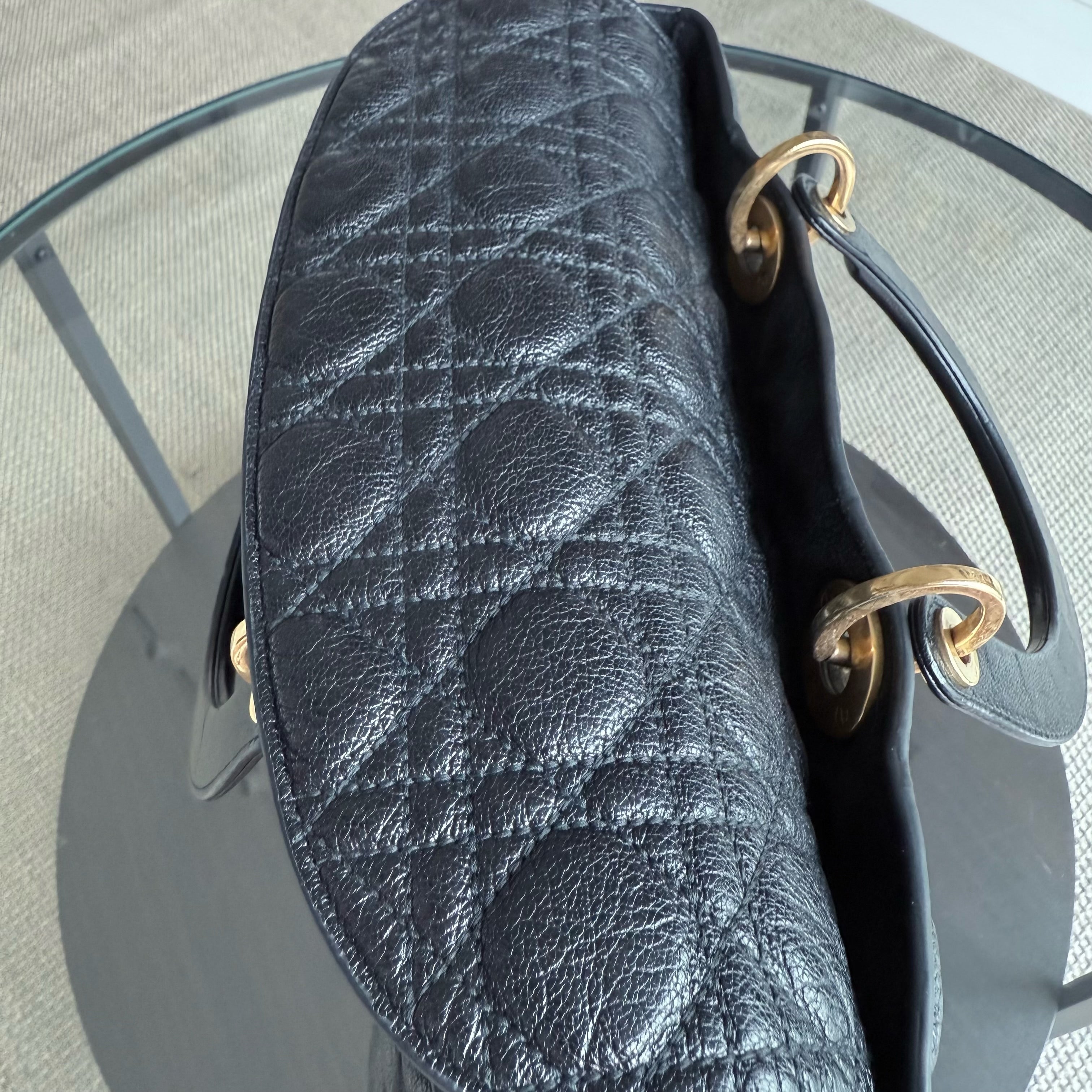 DIor Lady Large - Cannage Grained Calfskin Blush Gold Hardware NO STRAP