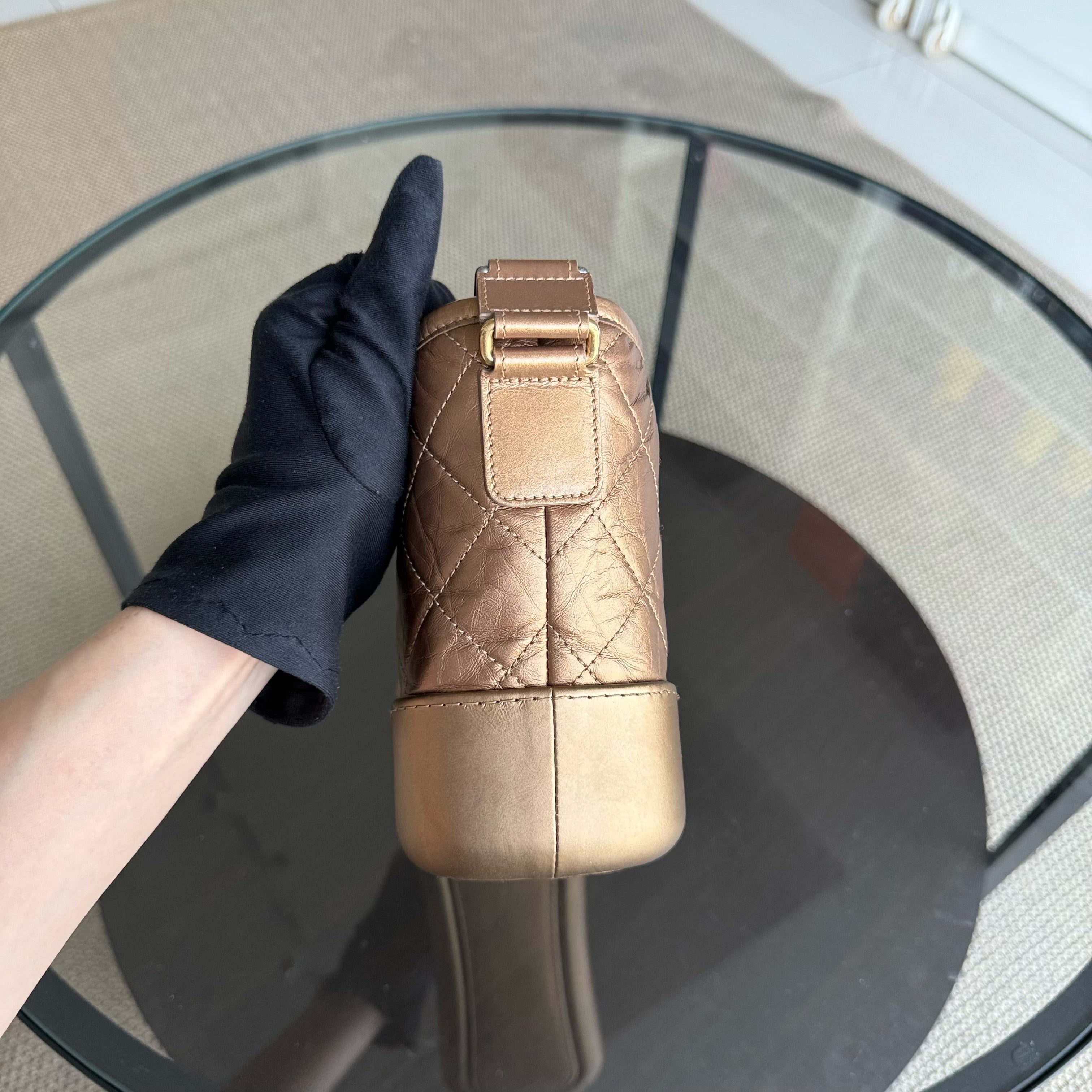 Chanel Gabrielle Small - Quilted Calfskin Bronze Gold Two-Tone Hardware Series 23