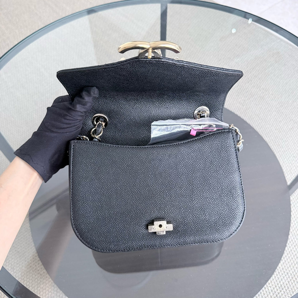 Chanel Coco Curve Cuba - 21CM Caviar Black Gold Hardware Series 25