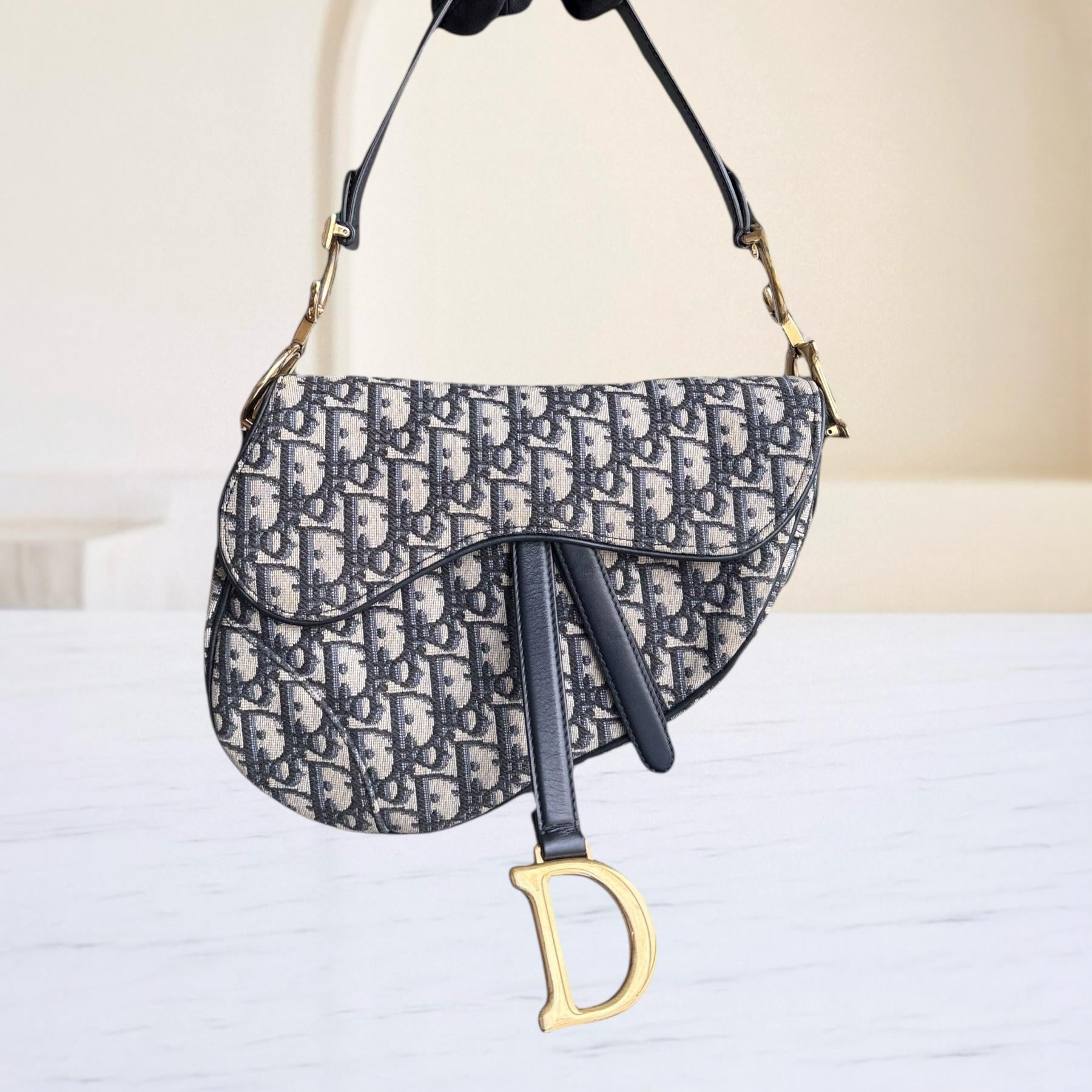 Dior Saddle Medium - Oblique Canvas Gold Hardware