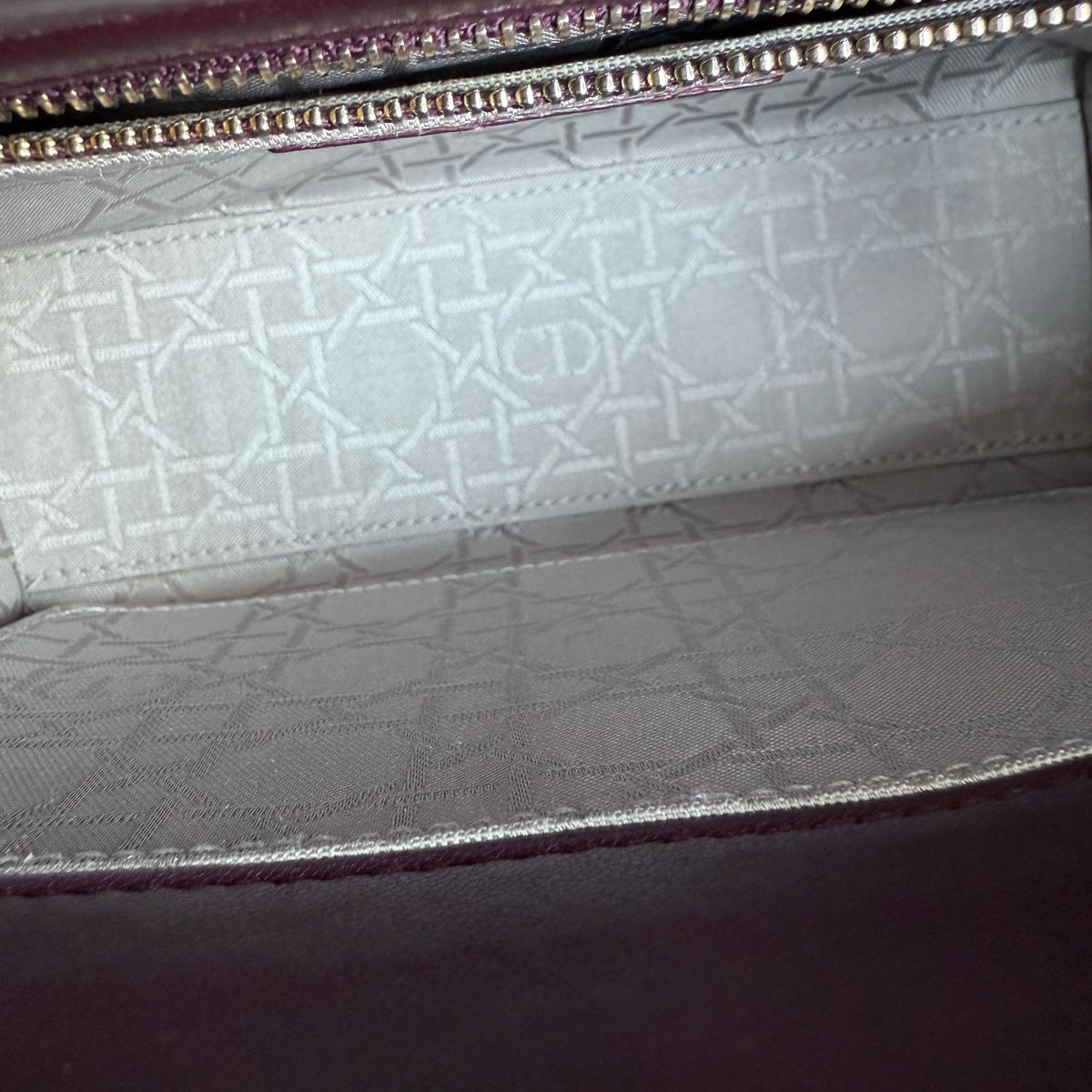 Dior Lady Small Flap - Cannage Lambskin Burgundy Gold Hardware