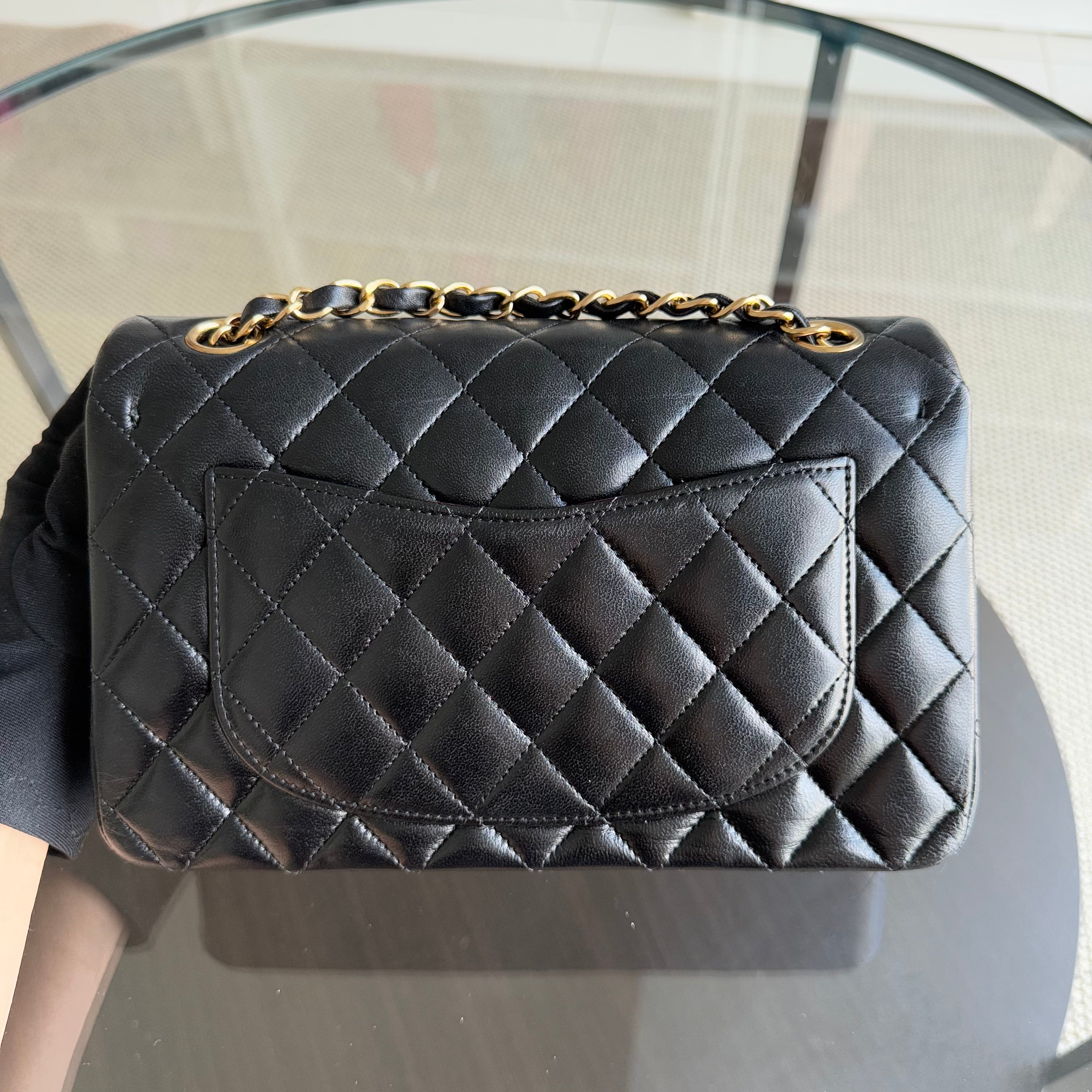 Chanel Classic Flap Small - 23CM Quilted Lambskin Black Gold Hardware Series 18