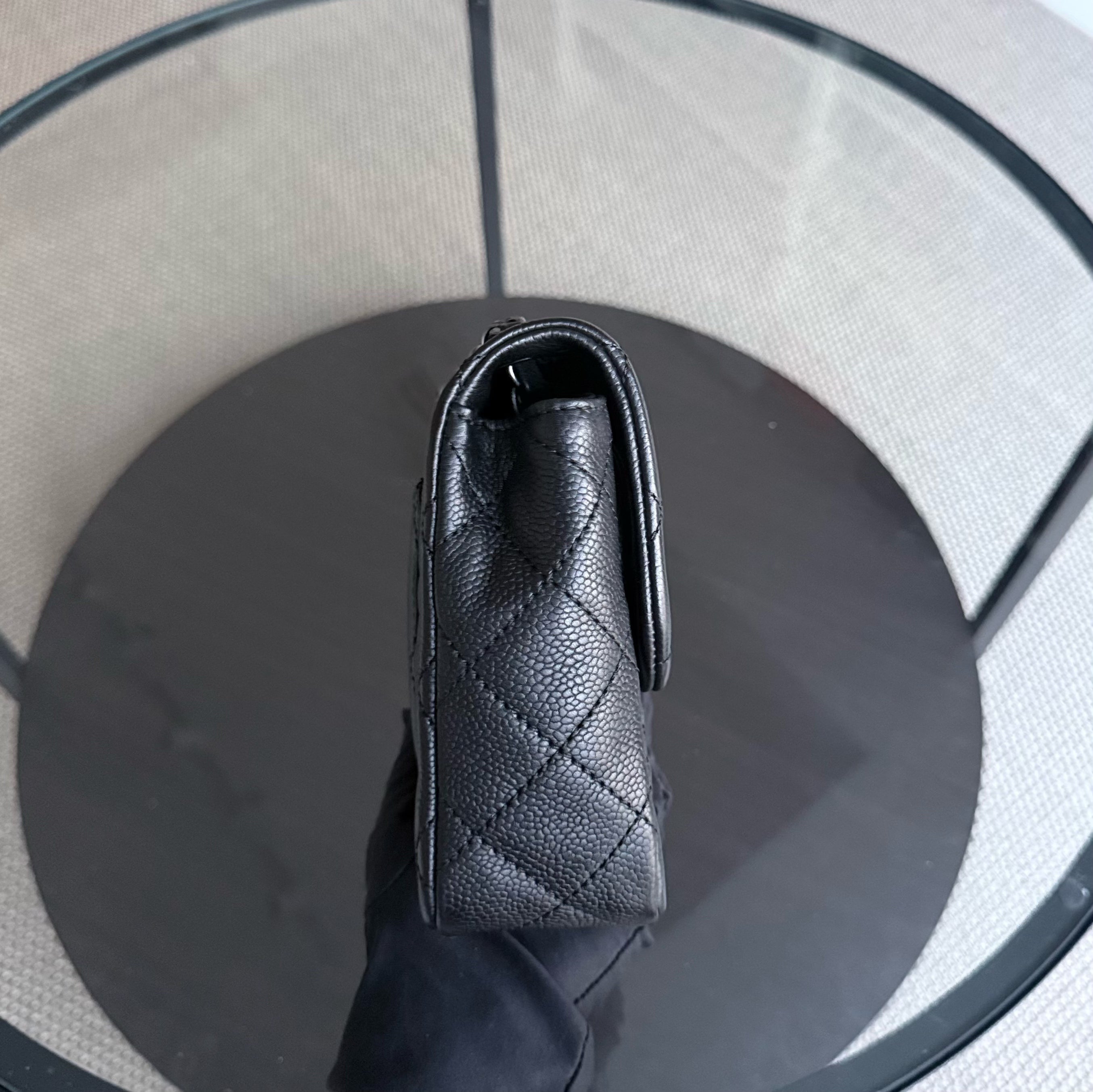 Chanel Seasonal Flap - 24CM Caviar Grained Calfskin Black Silver Hardware Series 18