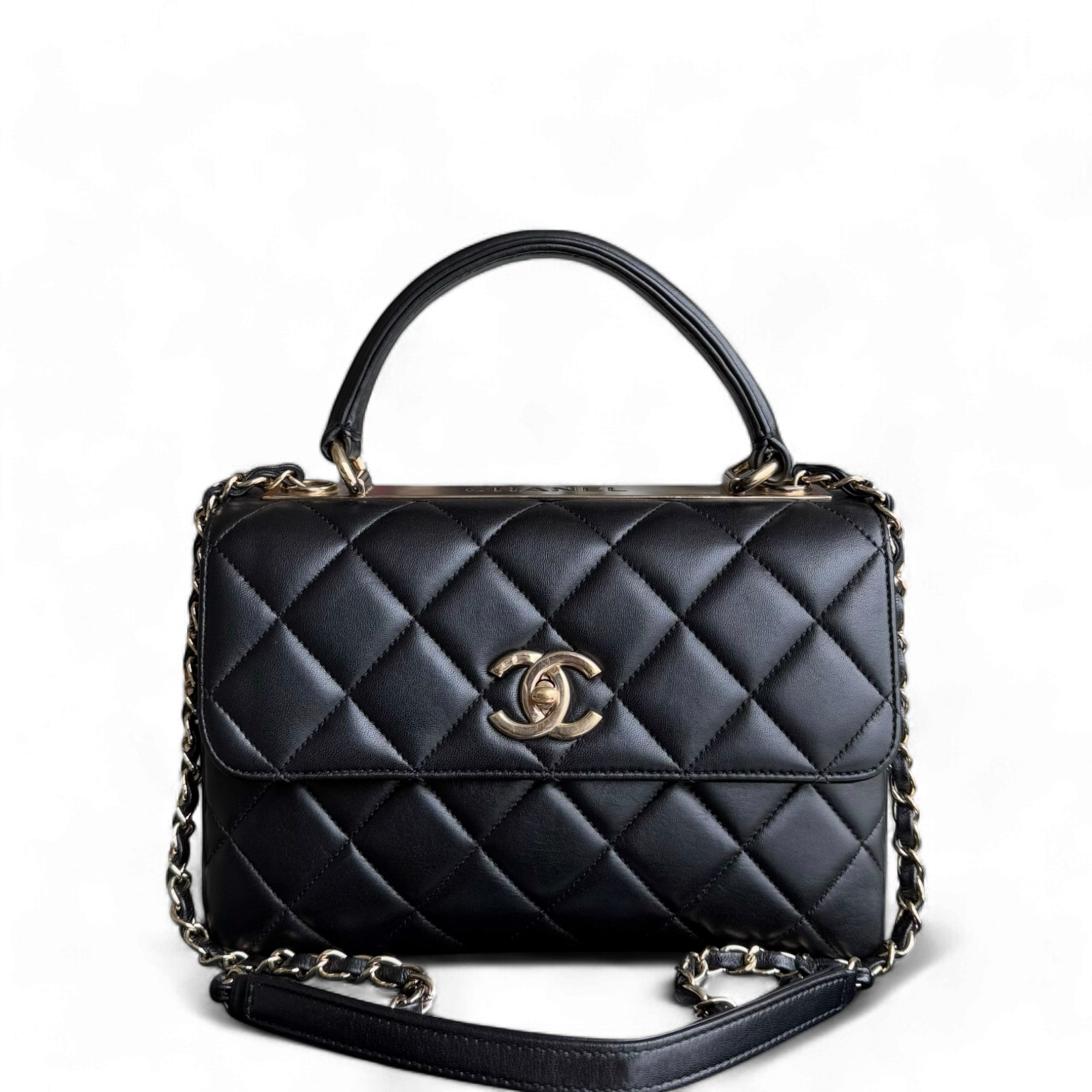 Chanel Trendy CC Small - Lambskin Quilted Black Gold Hardware Series 23