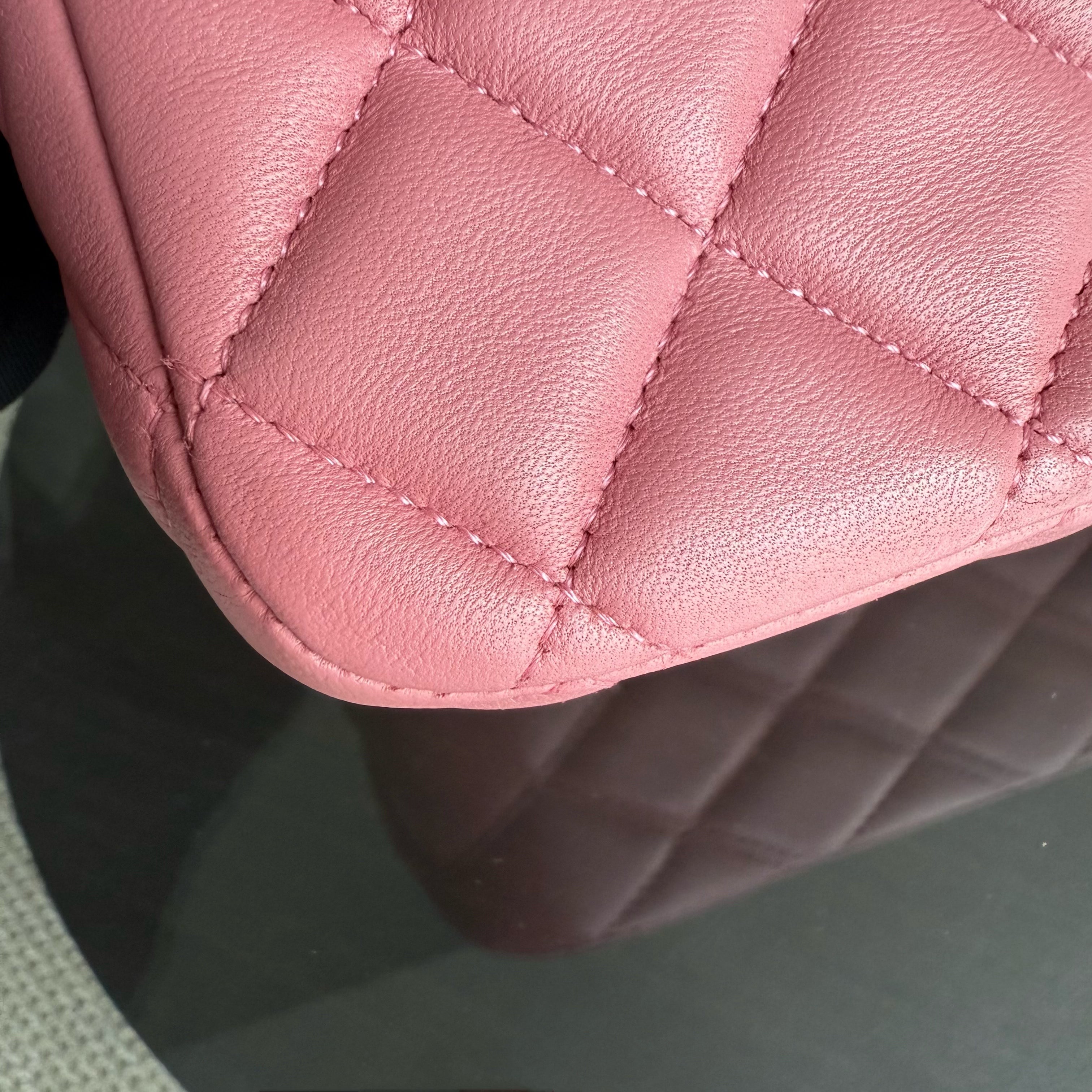 Chanel Classic Flap Medium  - 25CM Quilted Lambskin Valentine Heart Pink Special Edition Series 19