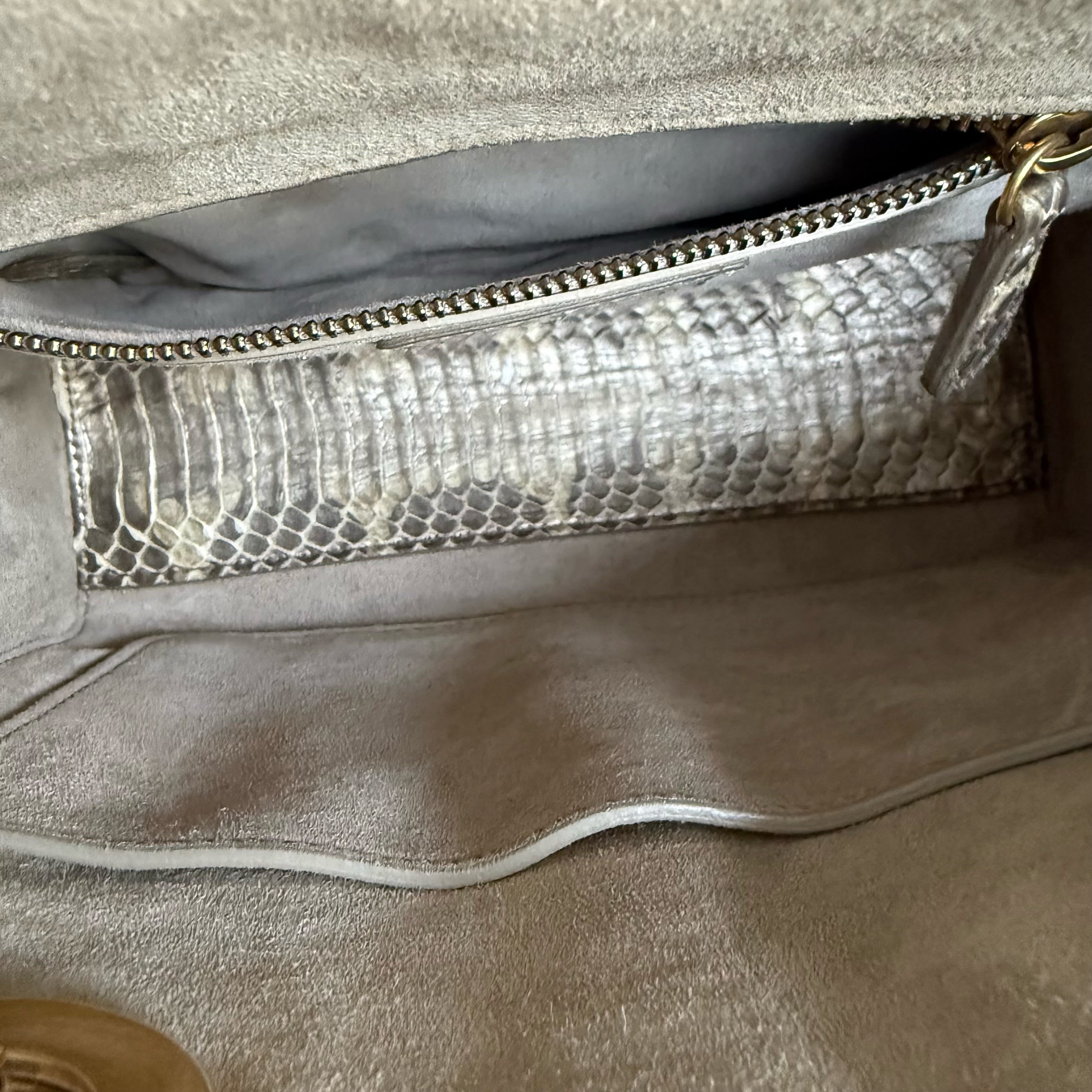 Dior Lady Small Flap - Cannage Gold Python Gold Hardware