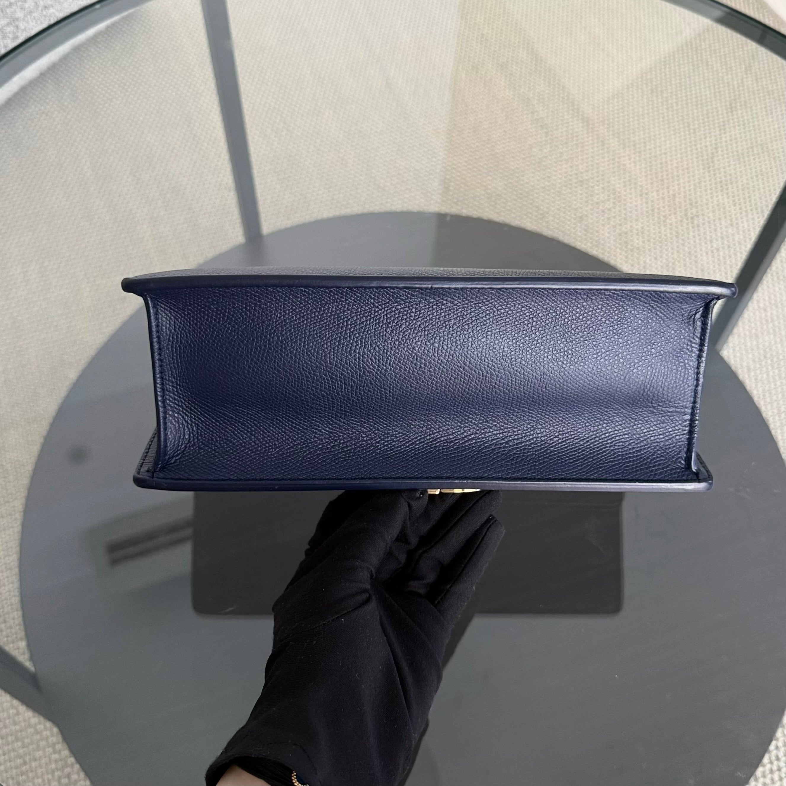 Dior 30 Montaigne Medium - Caviar Dark Blue Gold Hardware