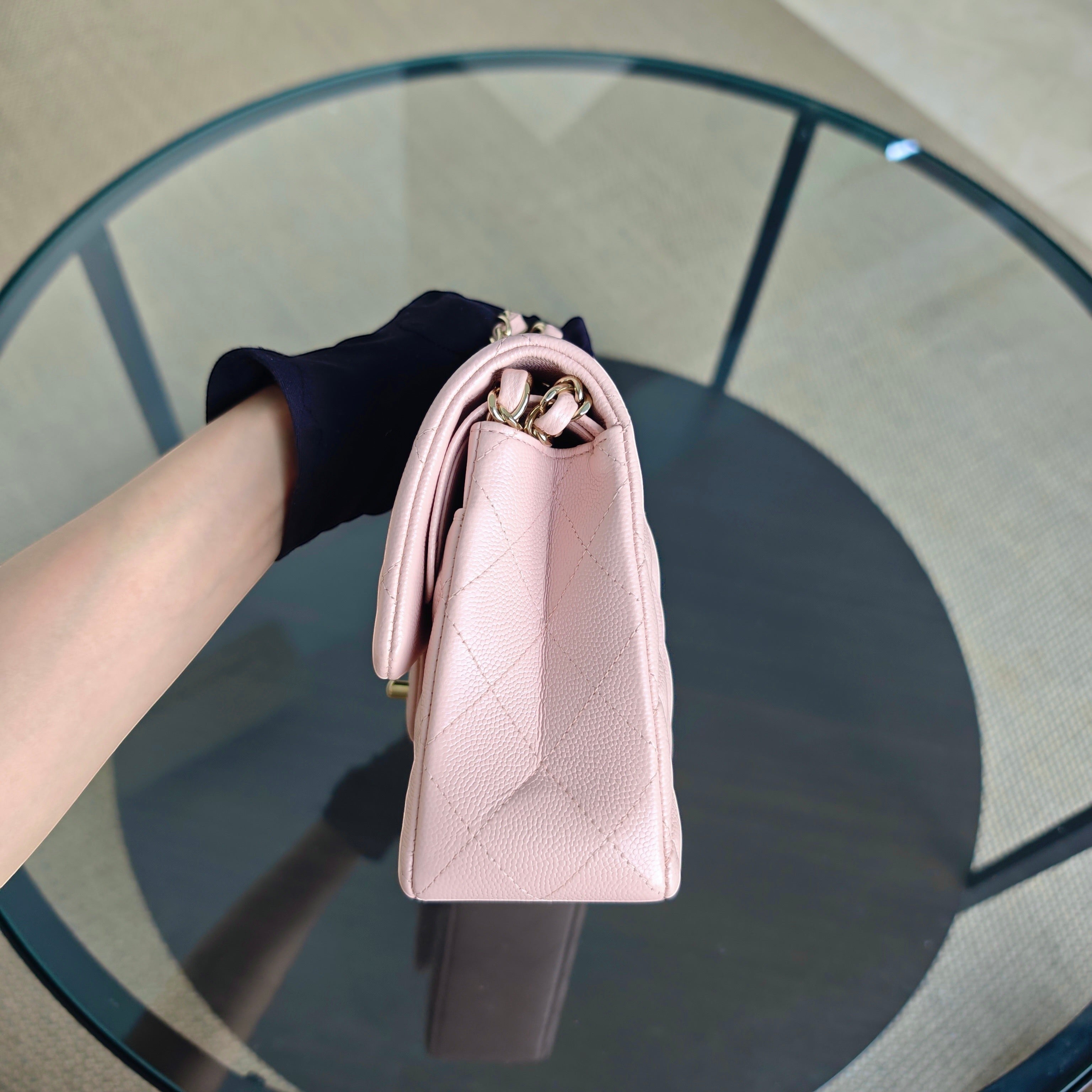 Chanel Classic Flap Small - Caviar 23CM Quilted Sakura Light Pink Light Gold Hardware Series 30