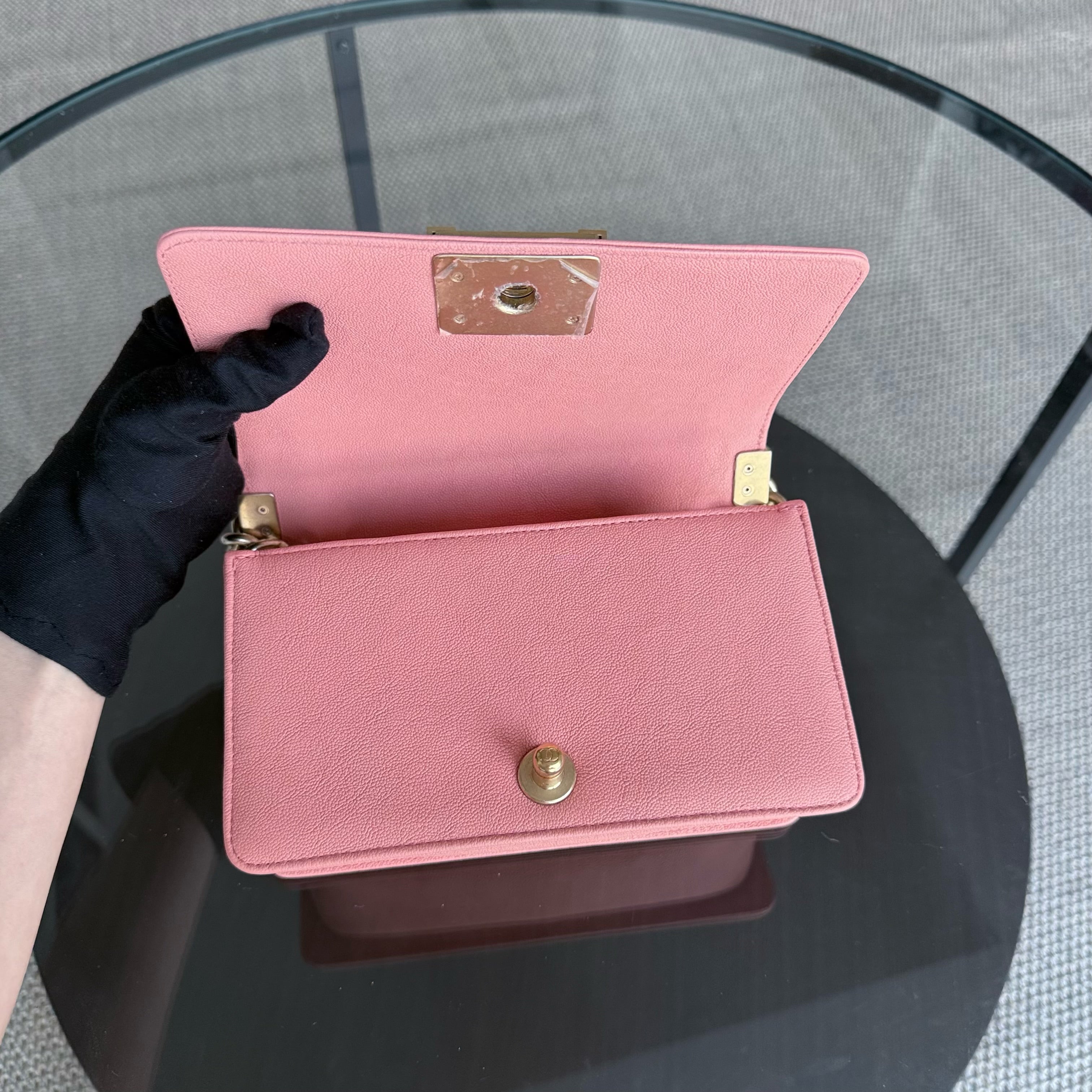 Chanel Boy Small - Caviar 20CM Quilted Blush Gold Hardware Series 27