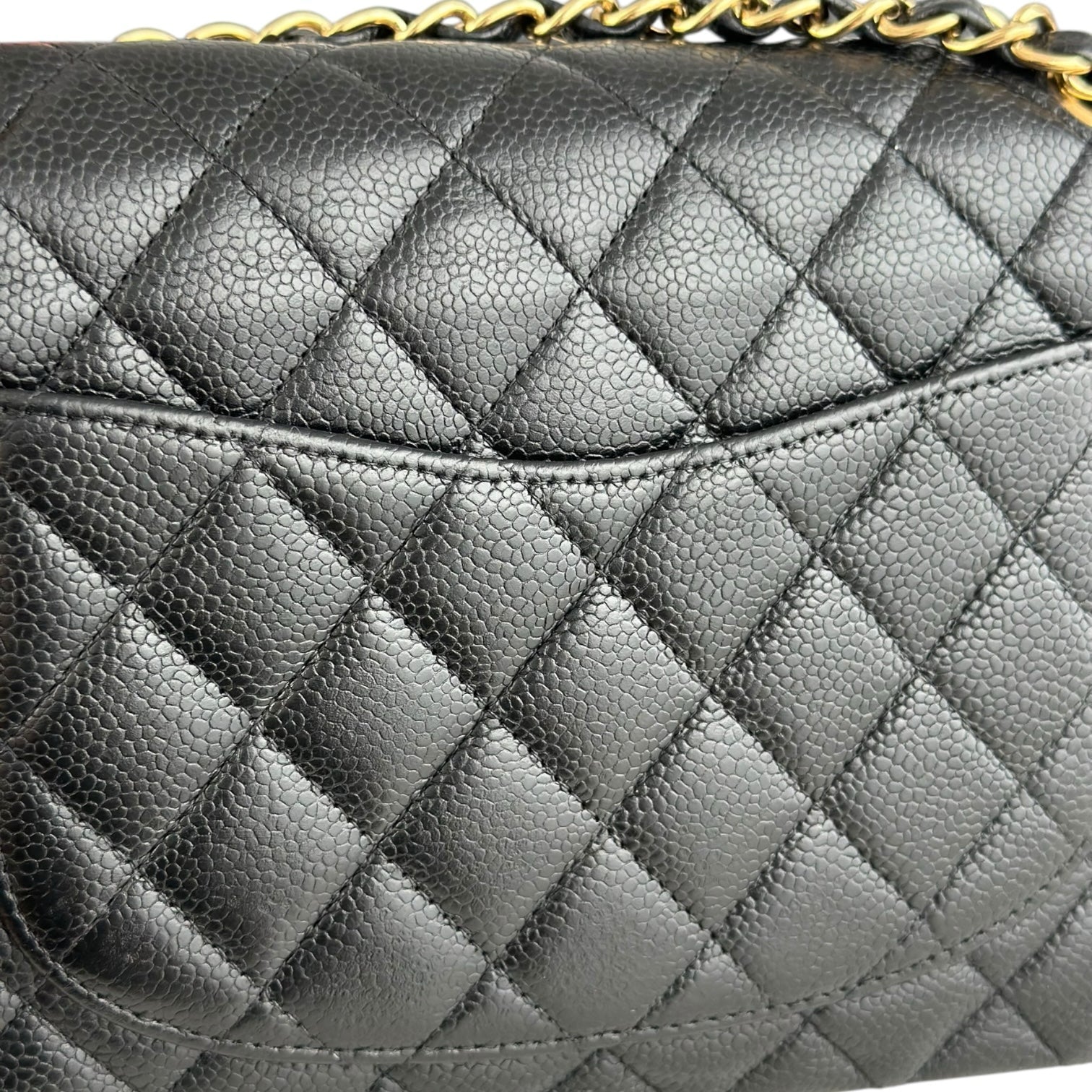 Chanel Classic Flap Medium - Caviar 25CM Quilted Double Flap Black Gold Hardware Series 12