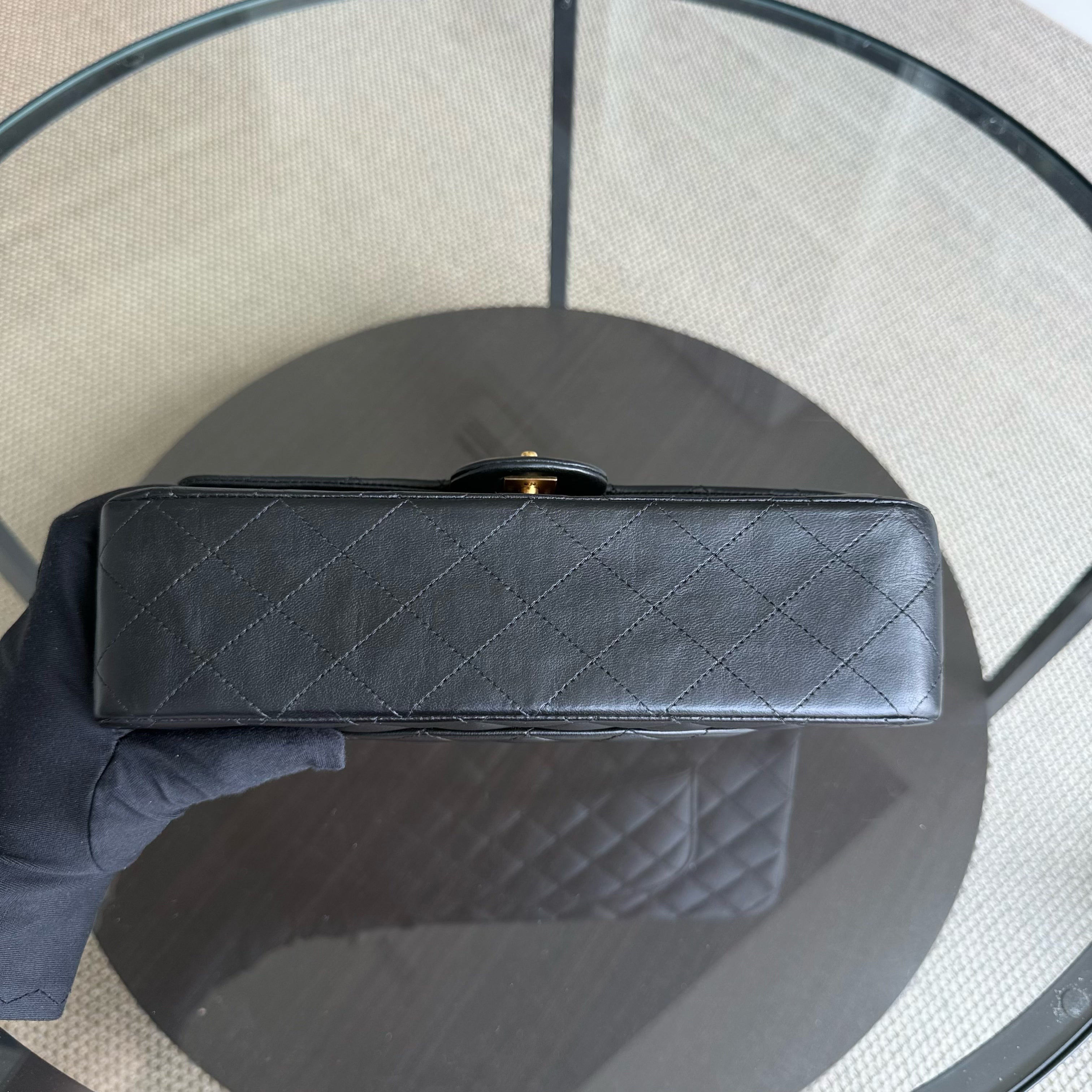 Chanel Classic Flap Medium - 25CM Quilted Lambskin Black Gold Hardware Series 15