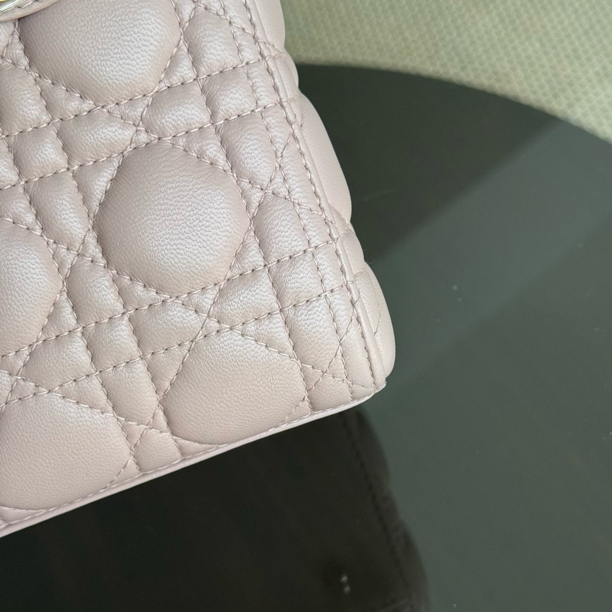 Dior Lady Medium Cannage Lambskin Light Pink Gold Hardware