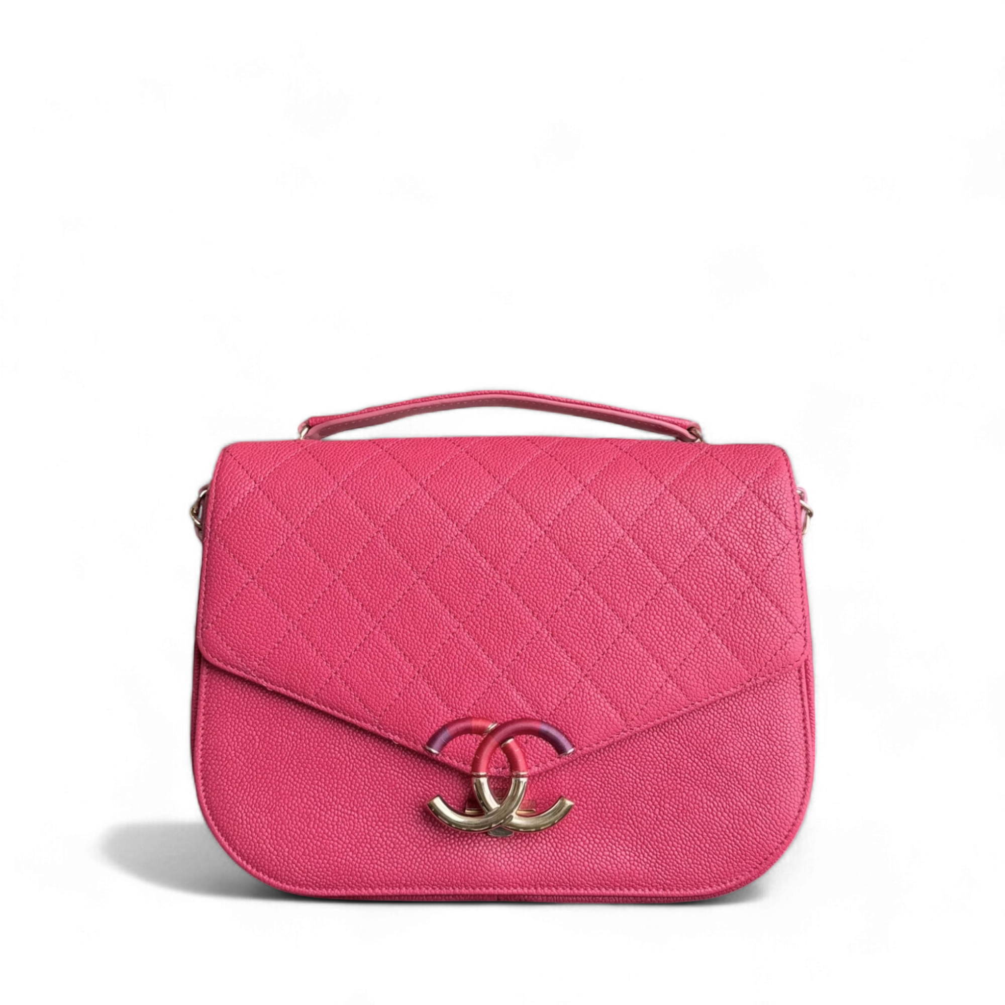 Chanel Coco Curve Cuba - 25CM Caviar Quilted Pink Gold Hardware Series 25