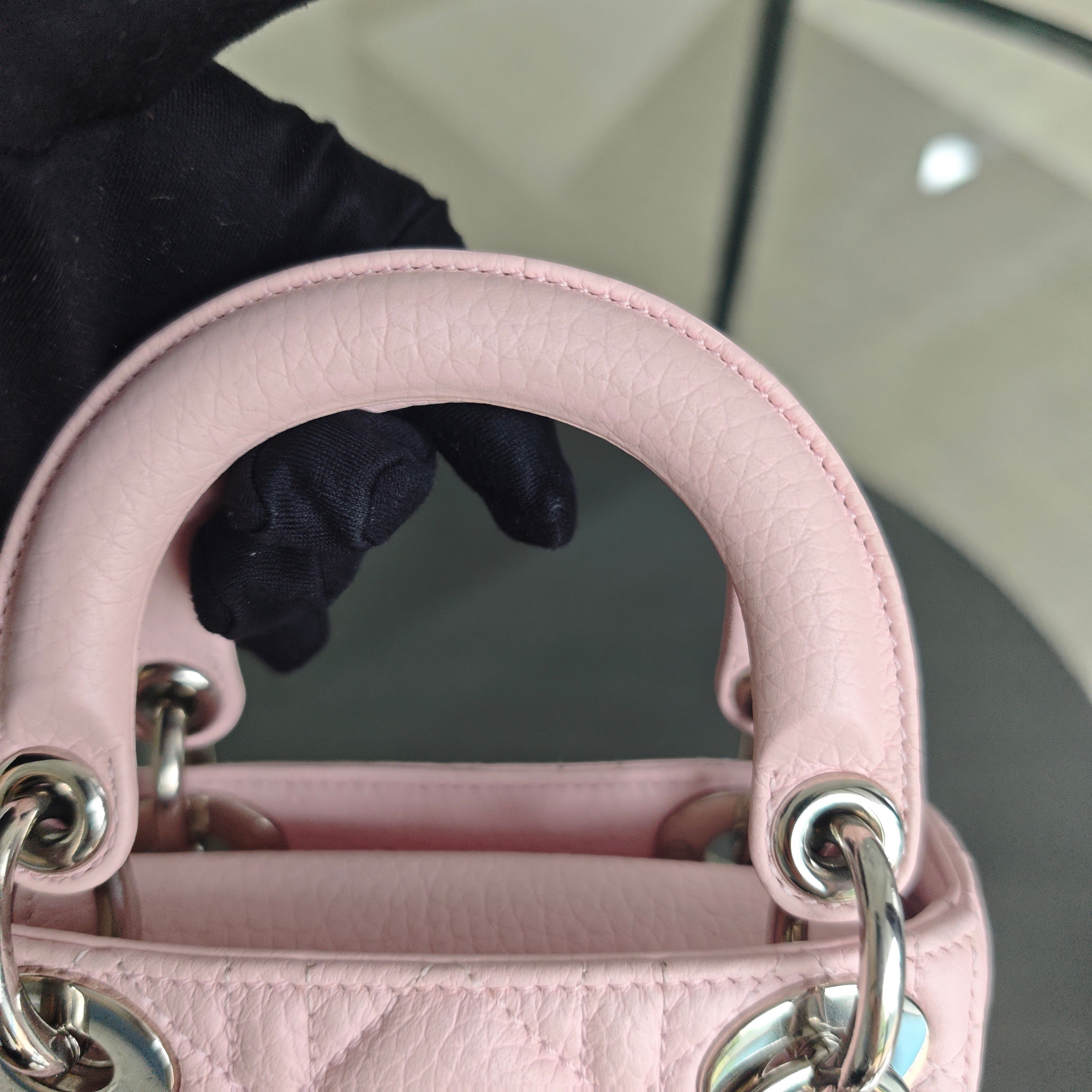 Dior Lady Micro - Cannage Caviar Light Pink Pink Hardware Adjustable Strap