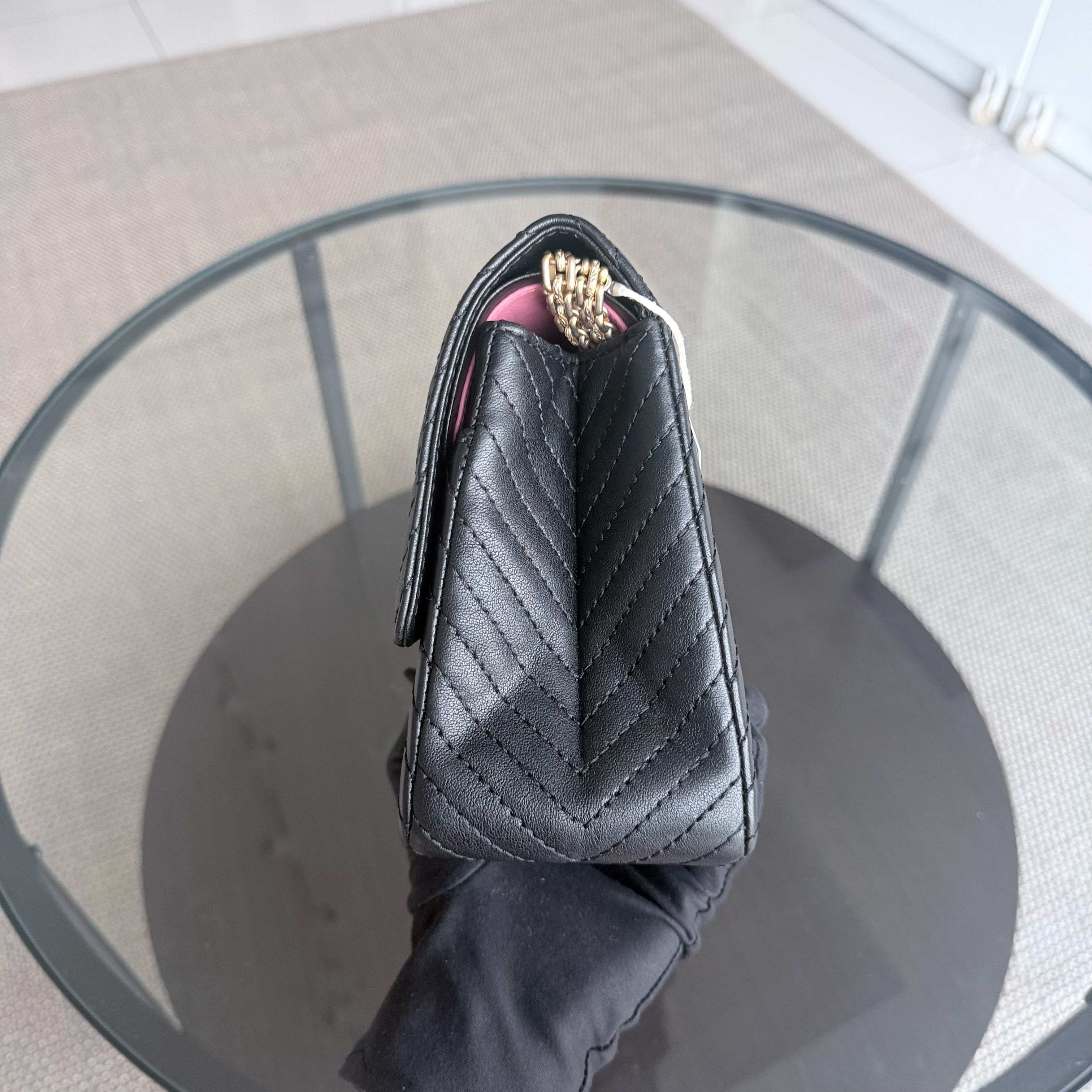 Chanel 2.55 Reissue 226 - 28CM Chevron Aged Calfskin Black Gold Hardware Series 23