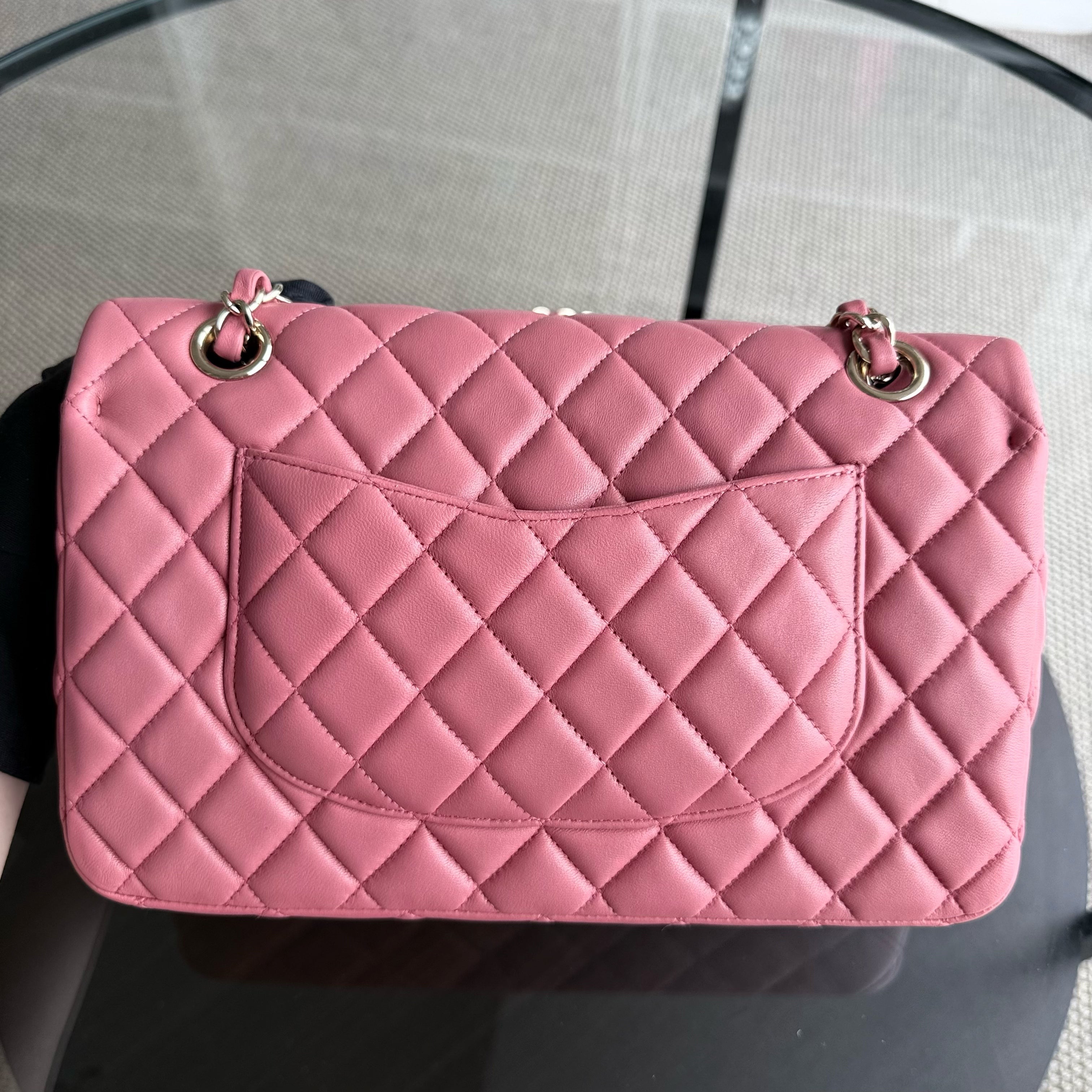 Chanel Classic Flap Medium  - 25CM Quilted Lambskin Valentine Heart Pink Special Edition Series 19