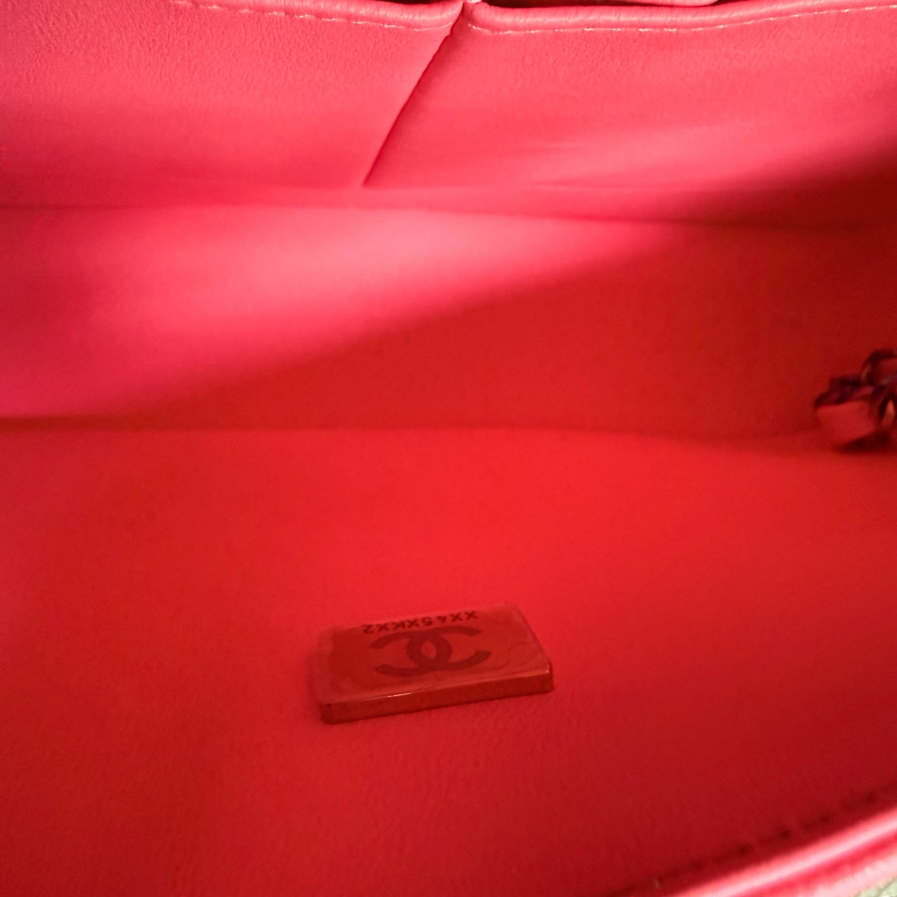 Chanel Classic Flap Medium Microchip - 25CM Quilted Caviar Pink Limited Edition Hardware