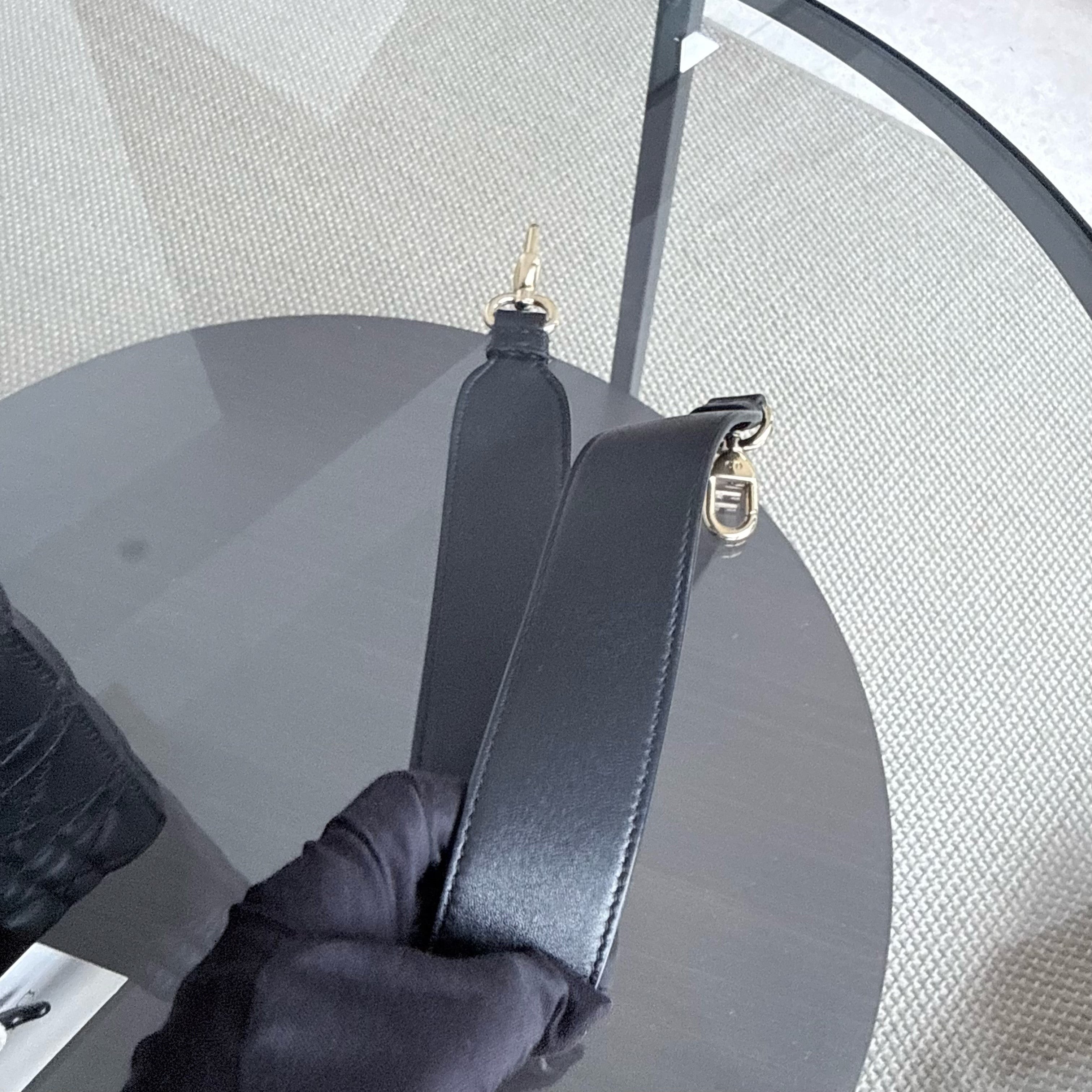 Dior D-Joy Medium - Cannage Lambskin Black Gold Hardware