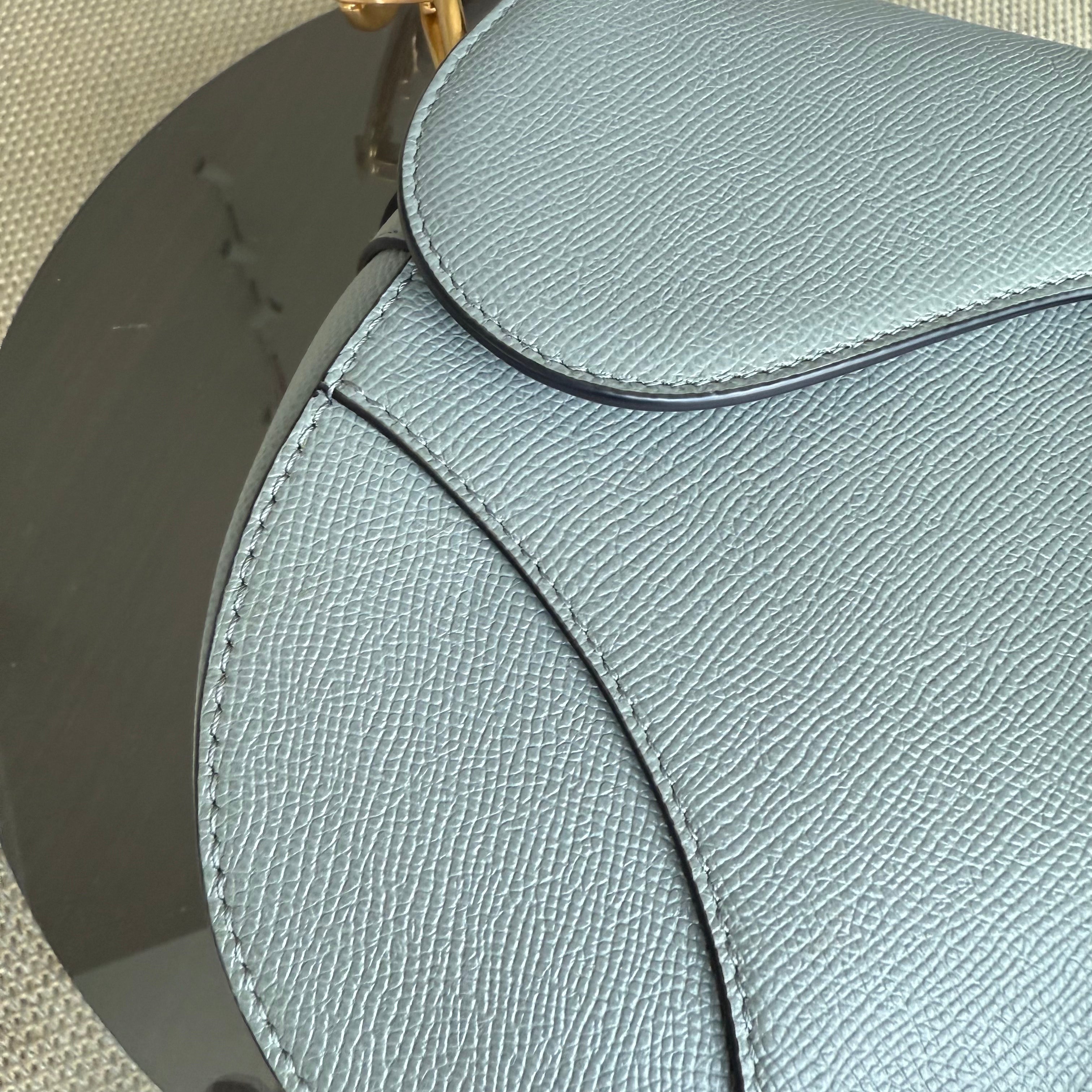 Dior Saddle Medium - Grained Calfskin Haze Blue Gold Hardware