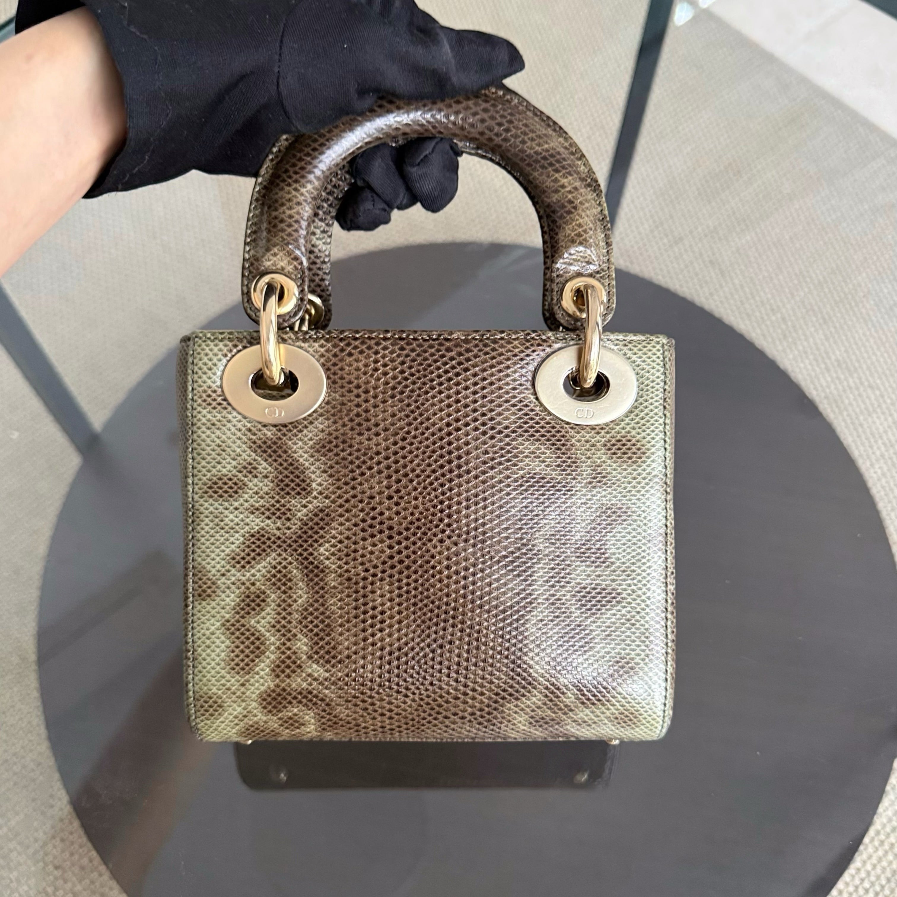 Dior Lady Mini - Exotic Lizard Gold Hardware