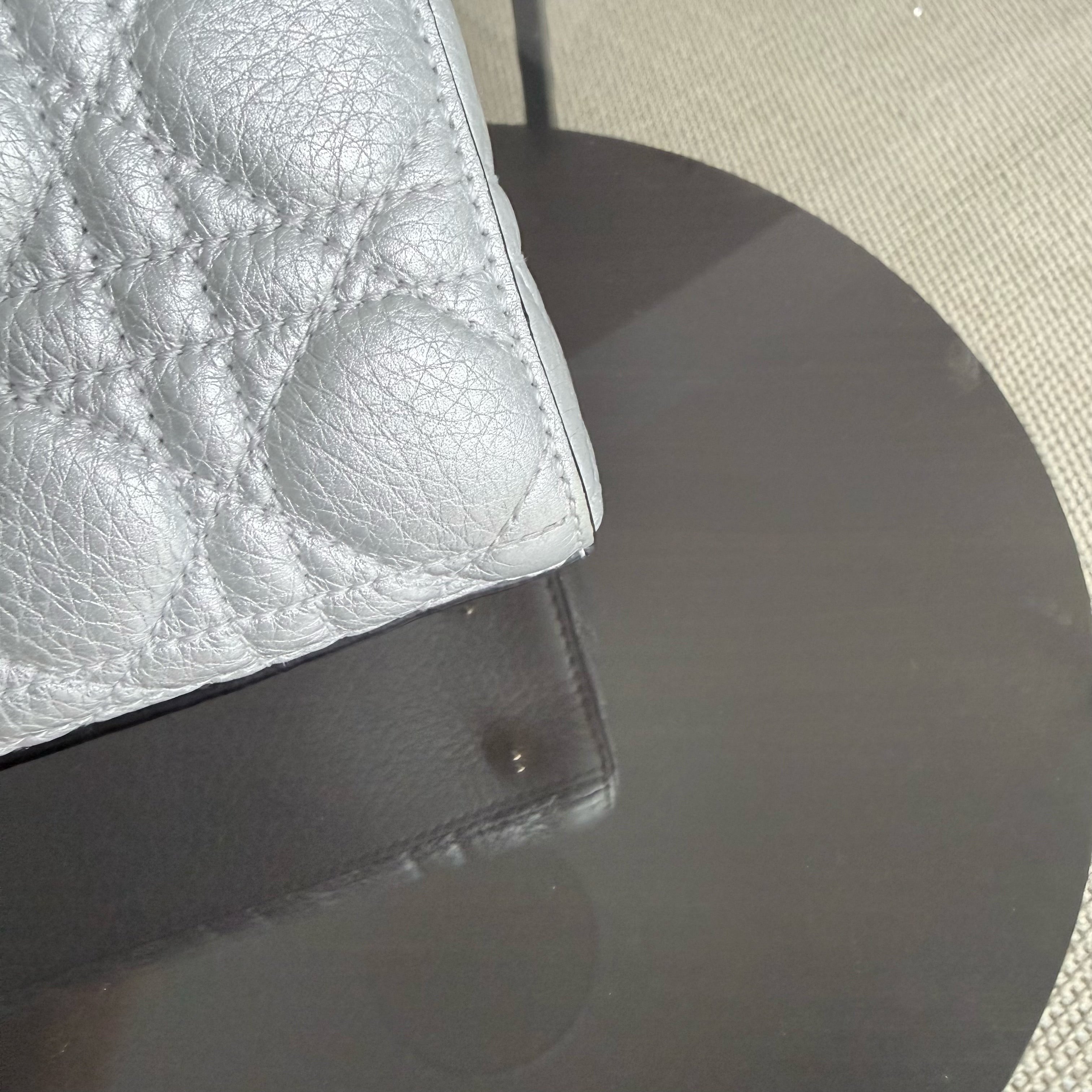 Dior Lady Small - Cannage Gray Calfskin Gold Hardware