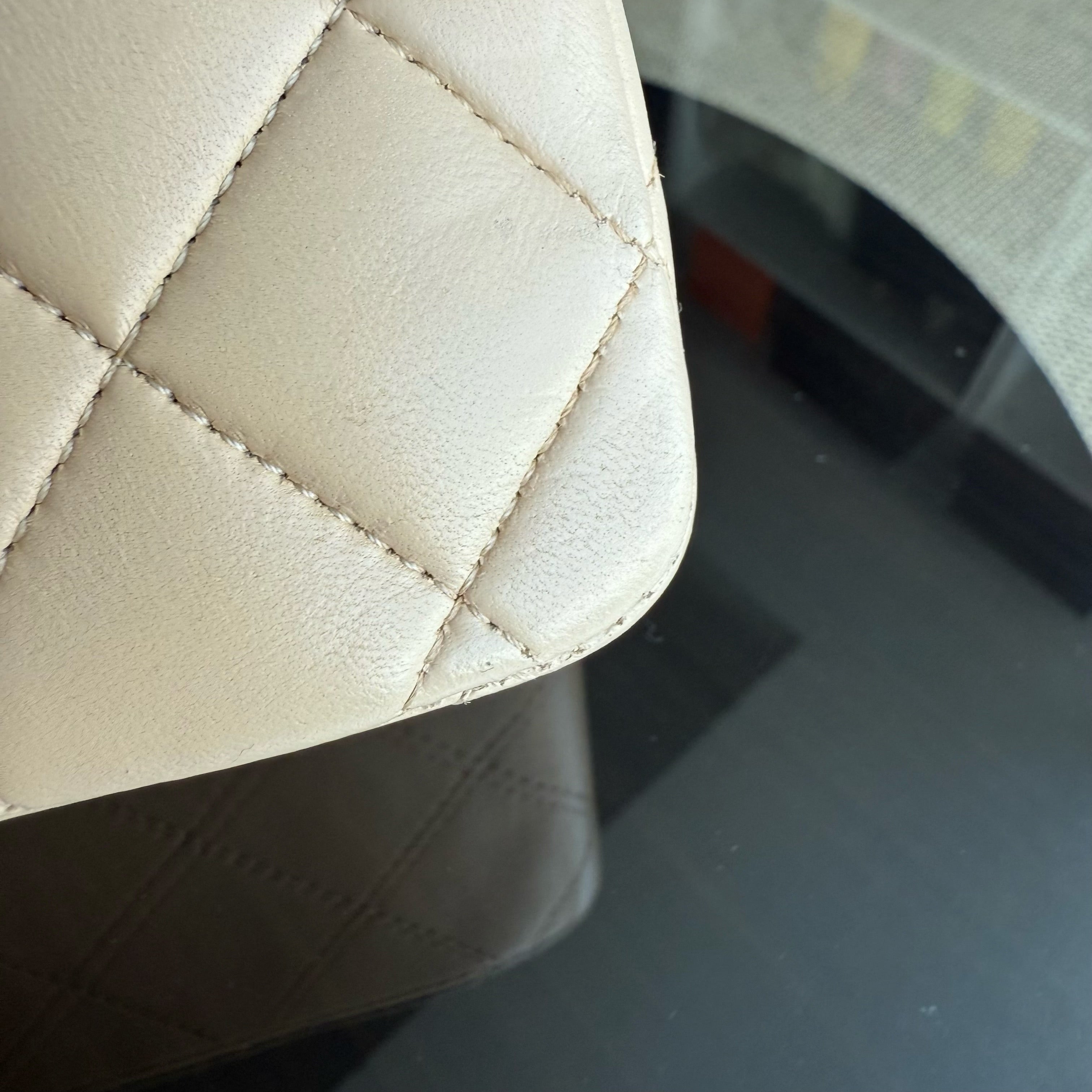 Chanel Classic Flap Medium - 25CM Quilted Lambskin Beige Gold Hardware Series 13