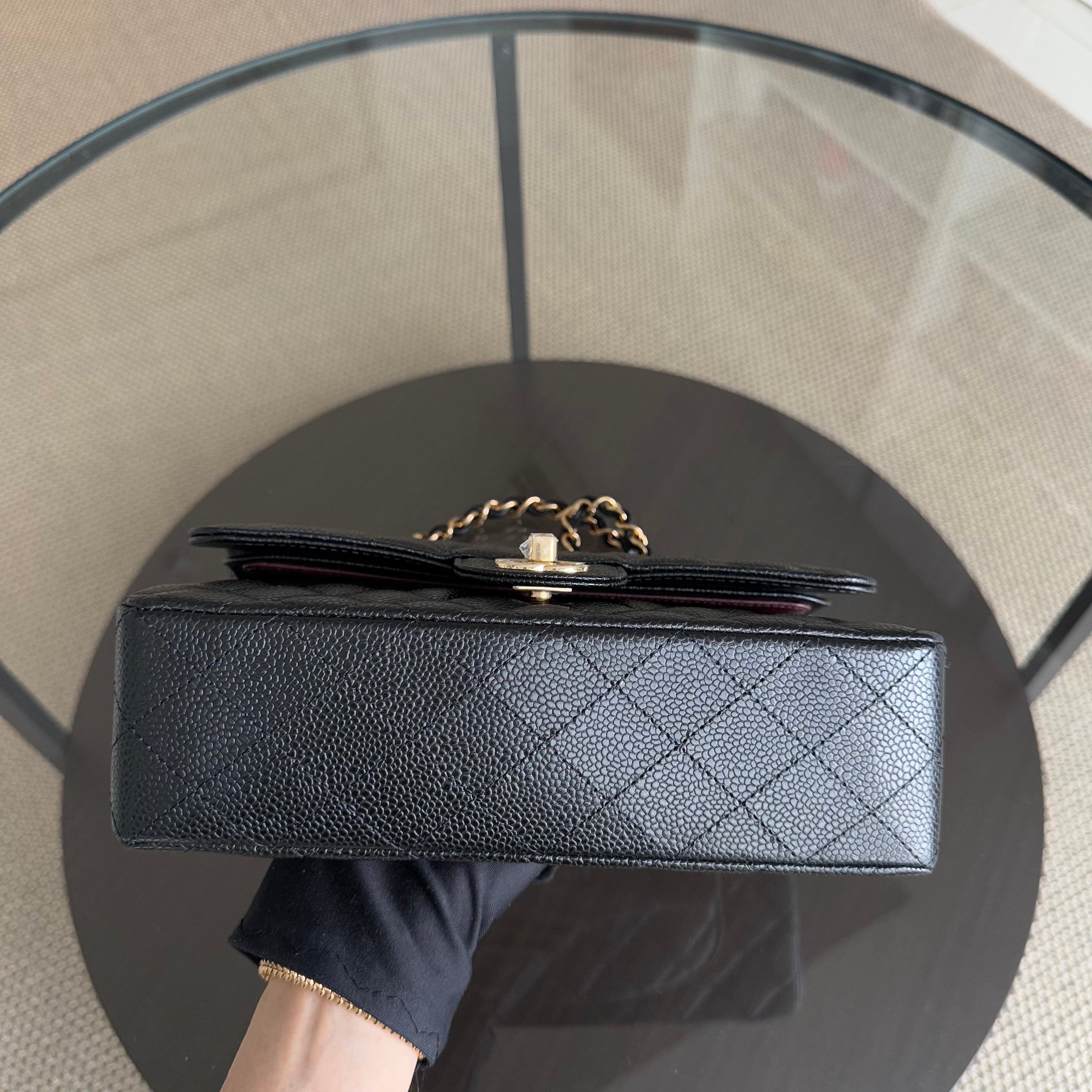 Chanel Classic Flap Small - Caviar 23CM Quilted Black Gold Hardware Microchip