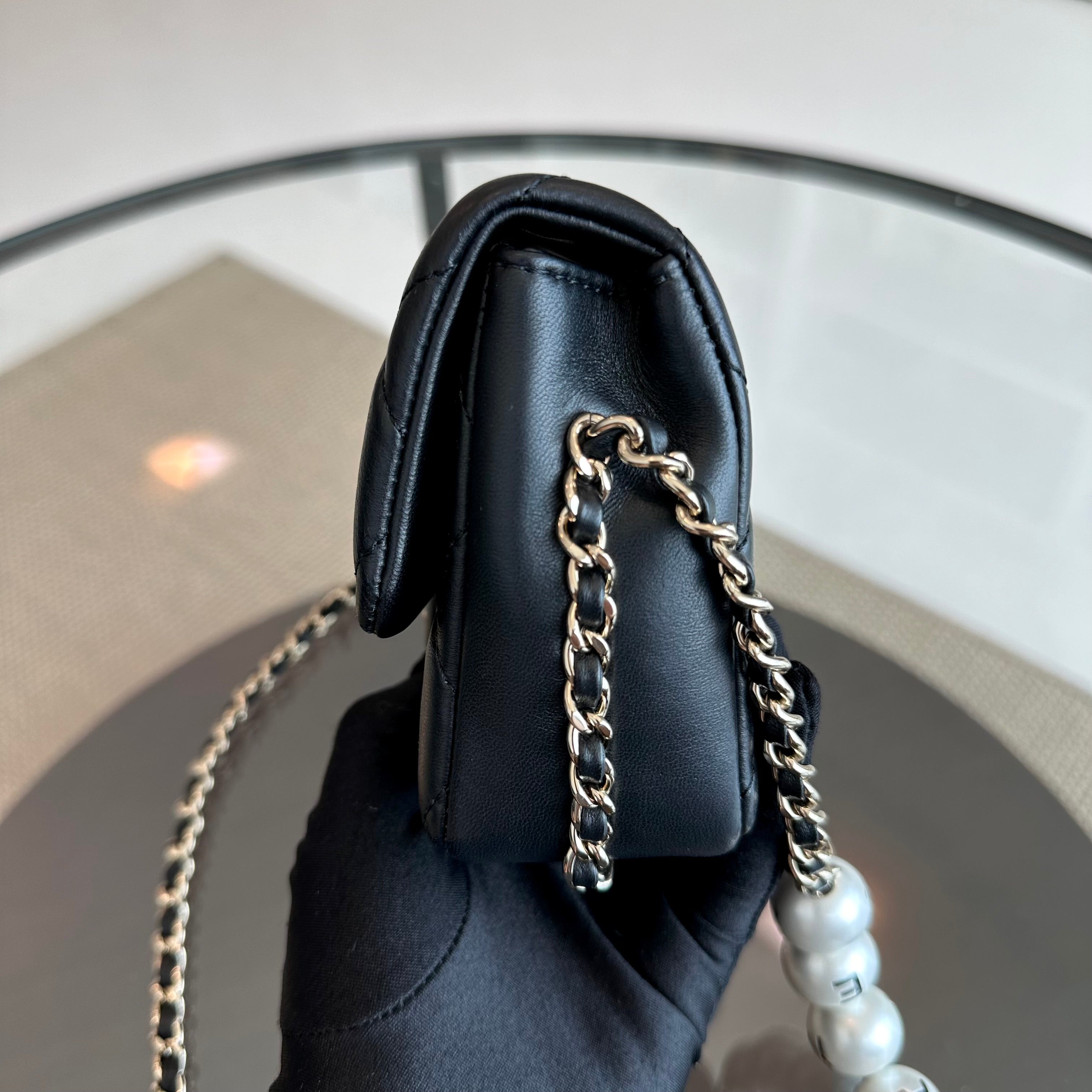 Chanel Pearl Mini Flap Quilted My Previous Lambskin Black GHW No 29