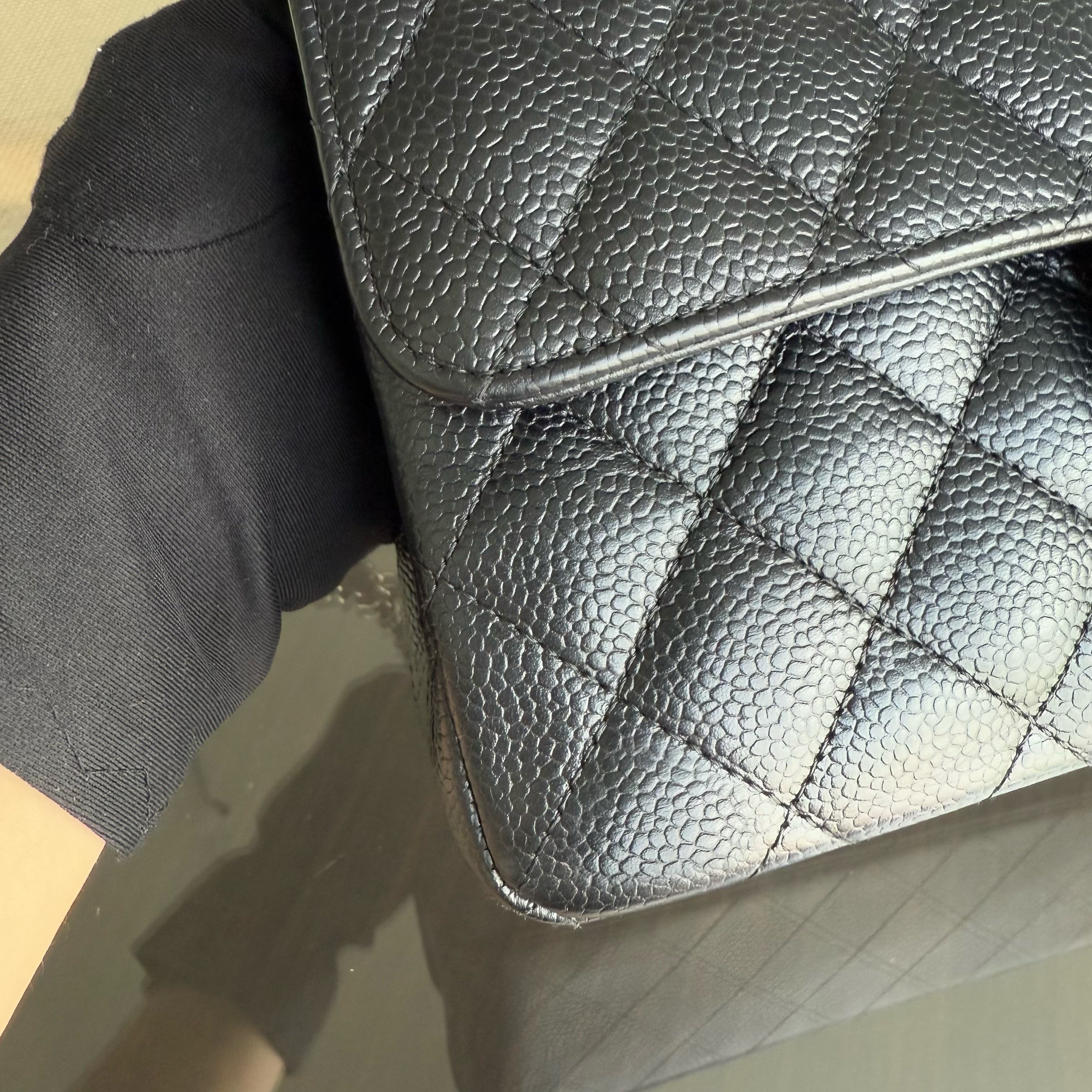 Chanel Classic Flap Small - Caviar 23CM Quilted Black Silver Hardware Series 15