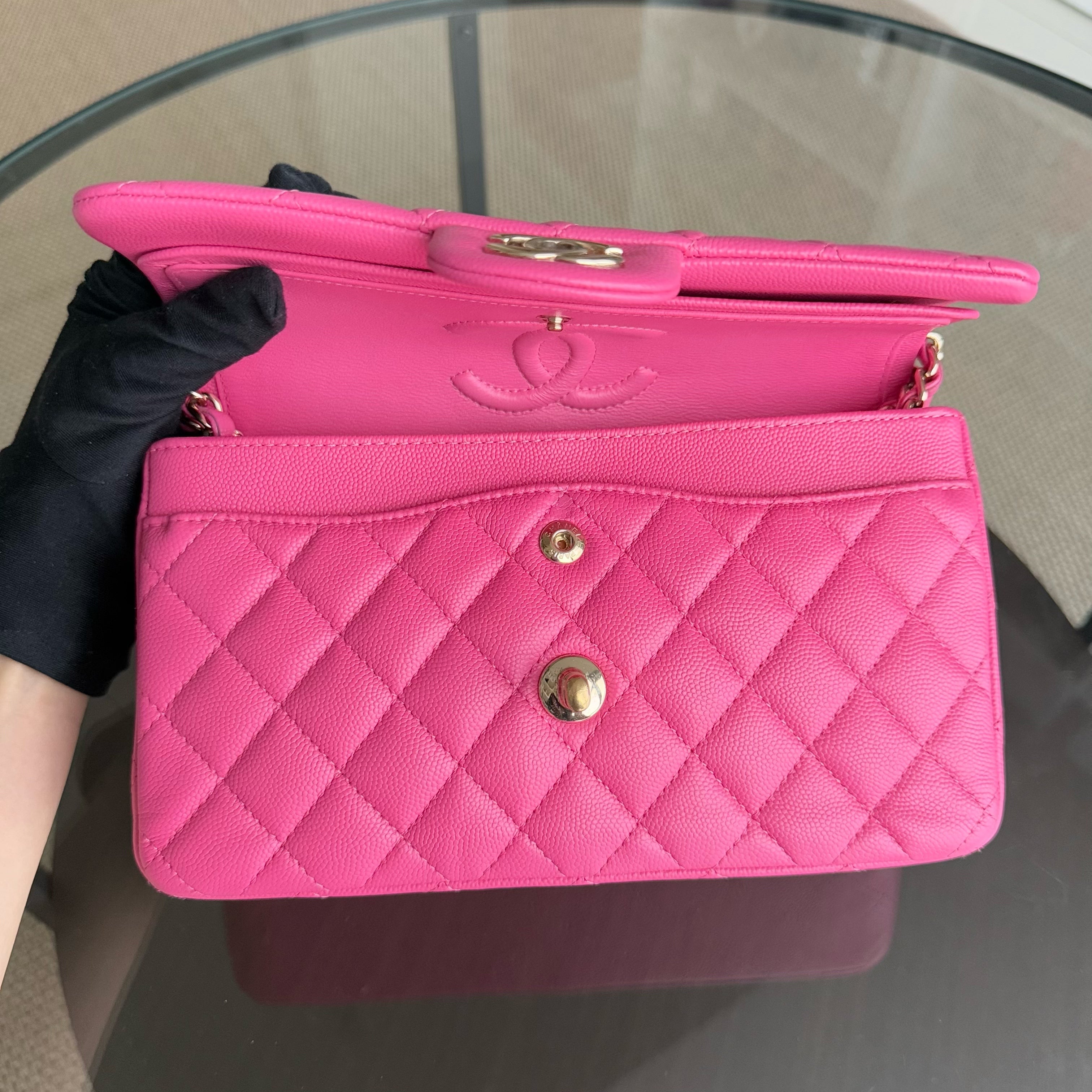 Chanel Classic Flap Small - Caviar Quilted Hot Pink Gold Hardware Series 30