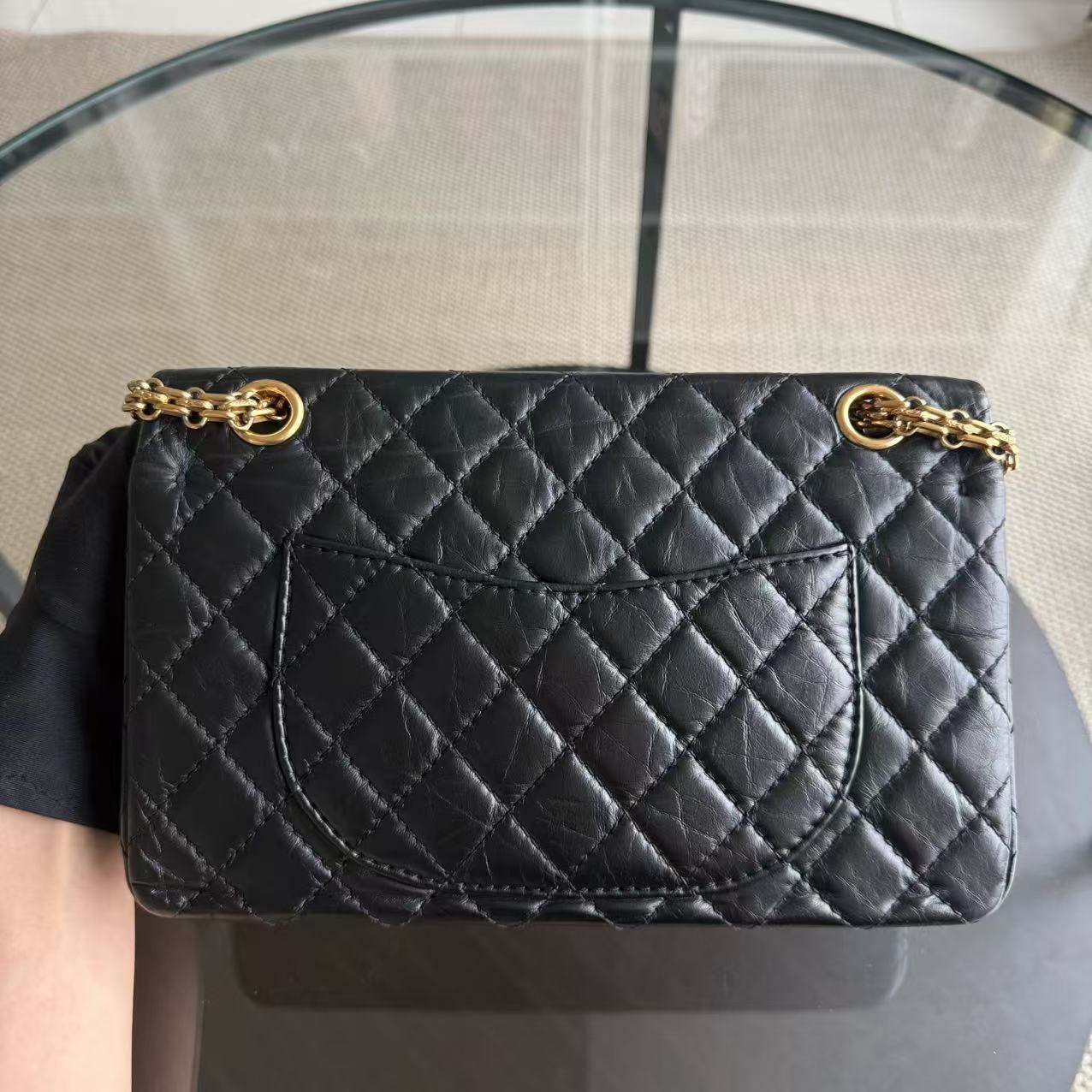 Chanel 2.55 Reissue - 225 Small Quilted Aged Calfskin Black Gold Hardware Series 27