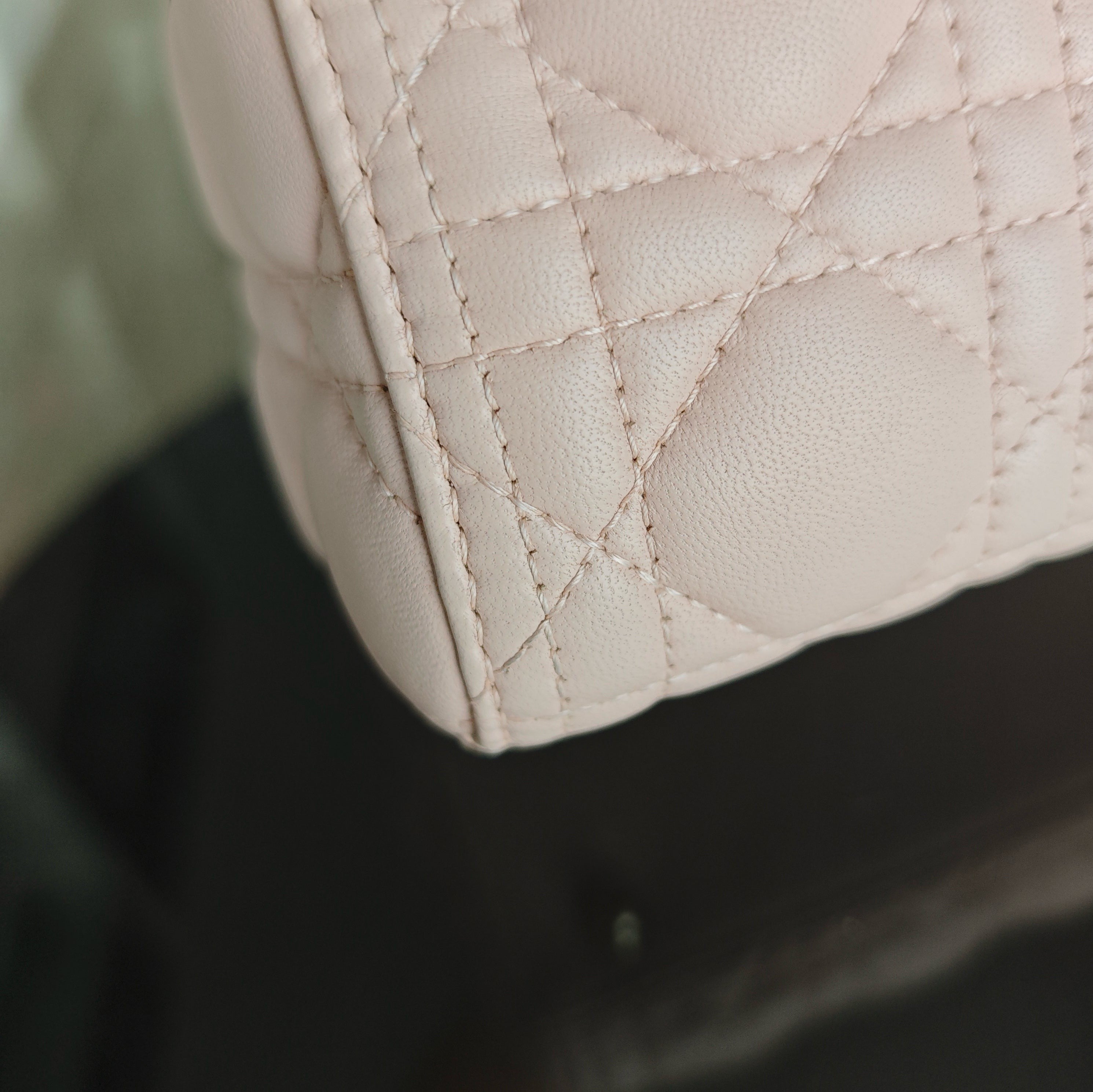 Dior Lady Large - Cannage Lambskin Light Pink Gold Hardware