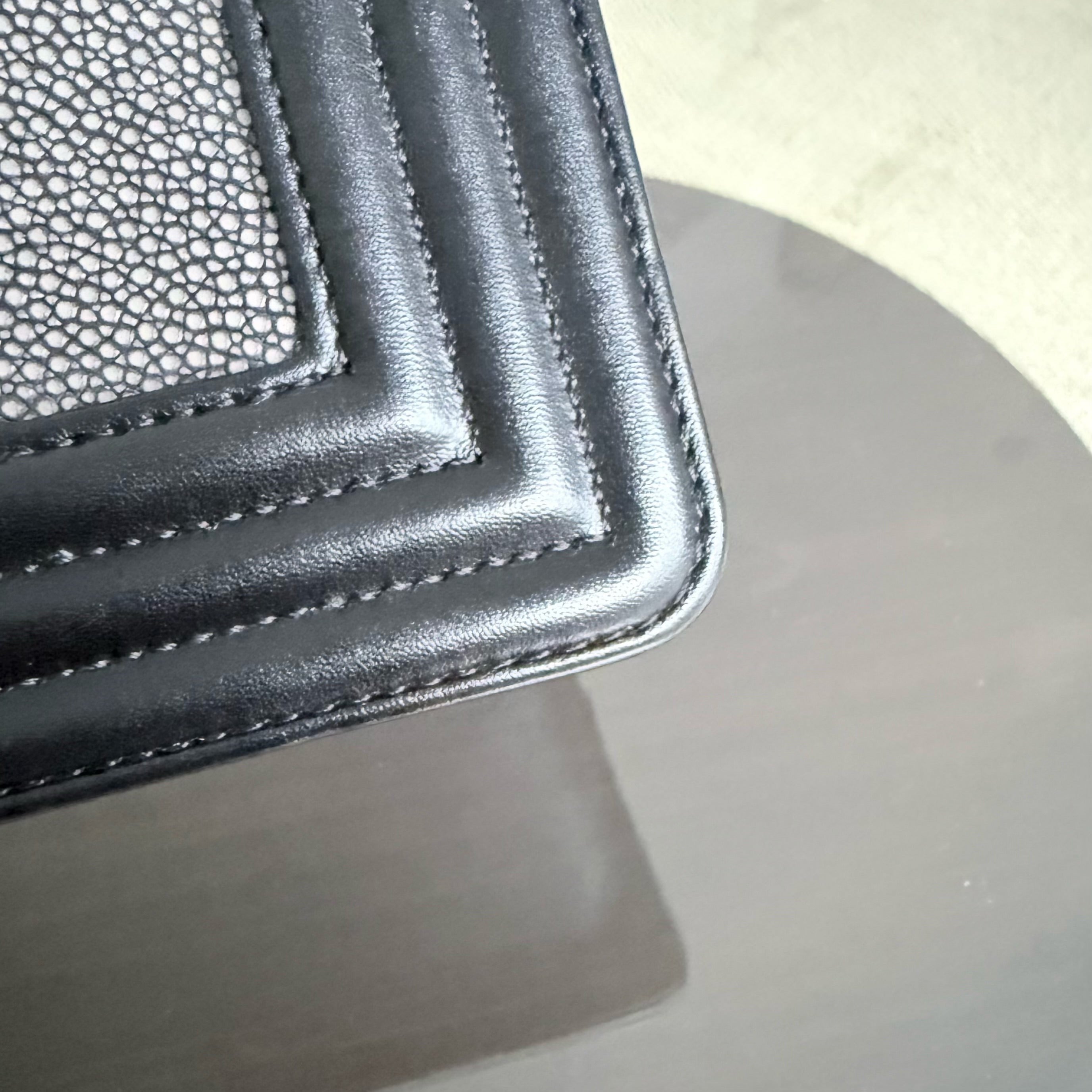 Chanel Boy Small - 20CM Stingray Black Gold Hardware Series 27