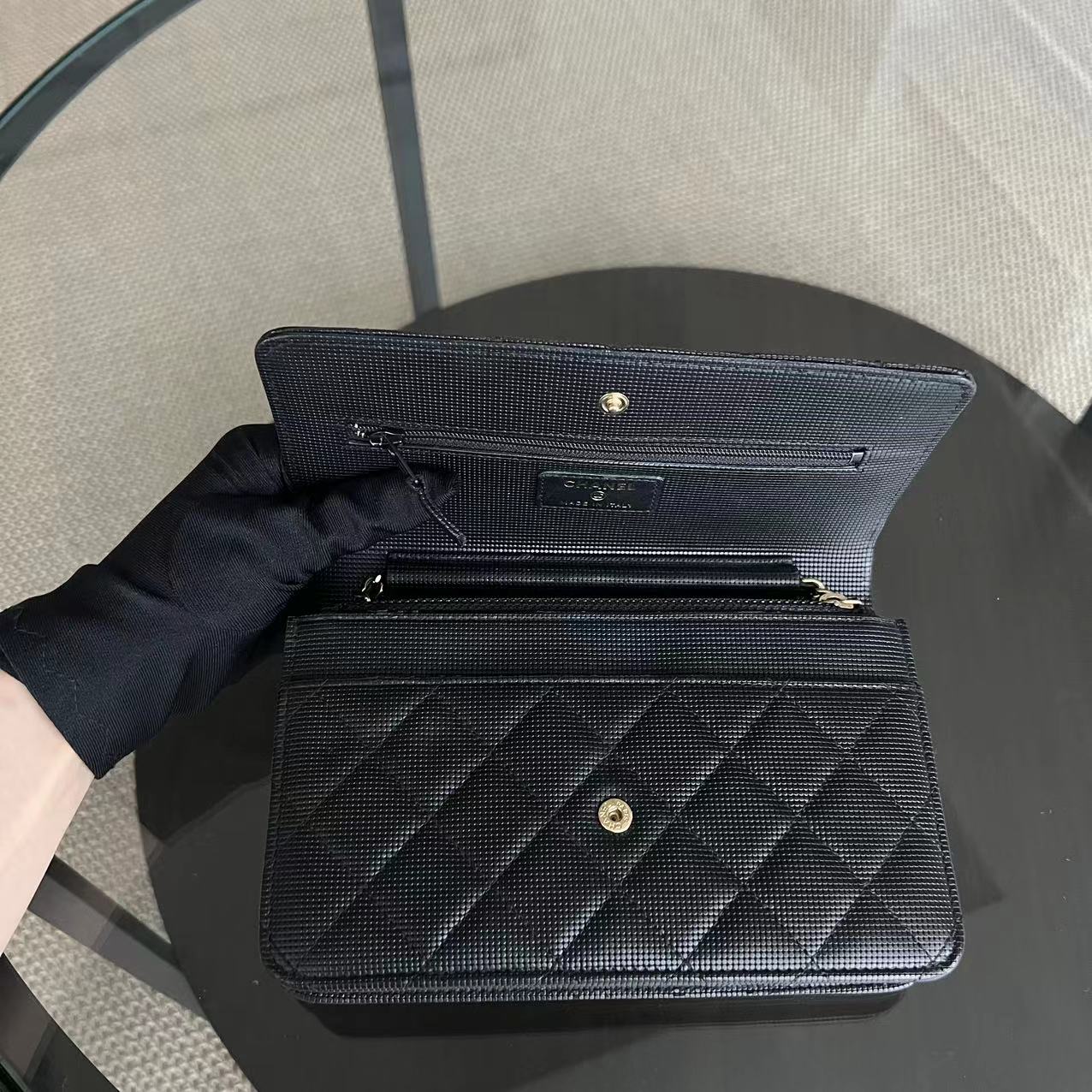 Chanel WOC Wallet On Chain - Pixelated Calfskin Black Golden Hardware Series 21