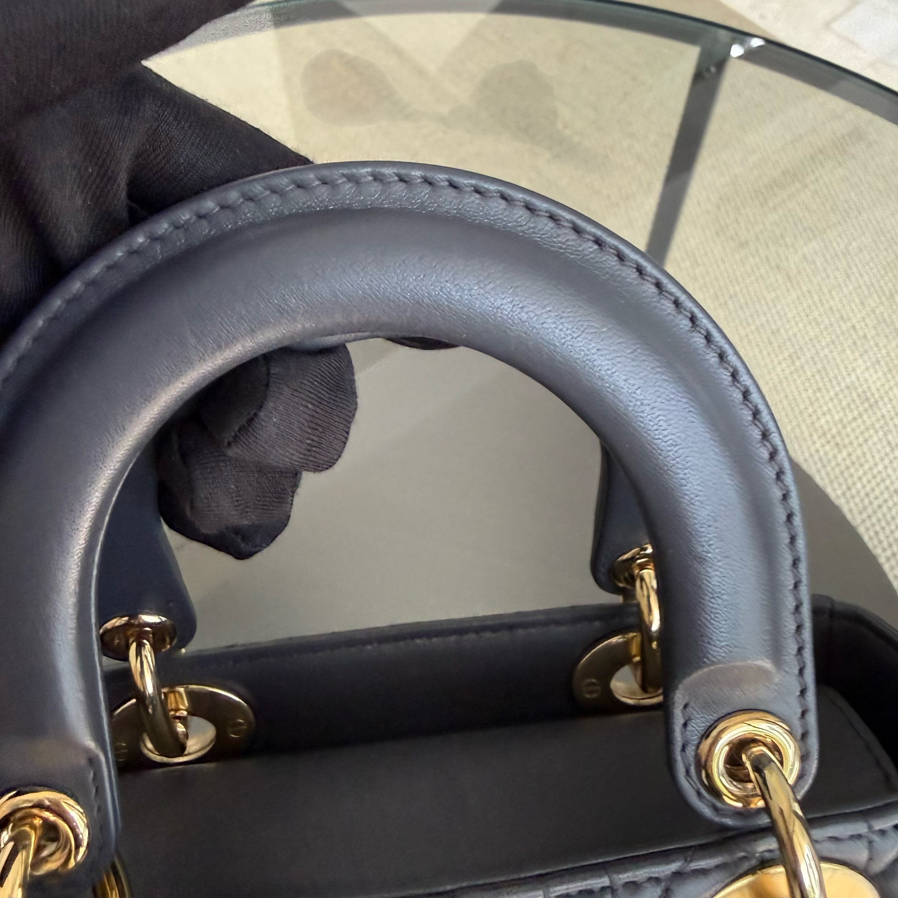 Dior Lady Small - Cannage Lambskin Gold Hardware