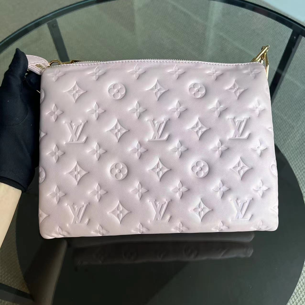 *Full Set Recipet* Louis Vuitton Coussin PM Puffy Lambskin Light Purple Golden Hardware