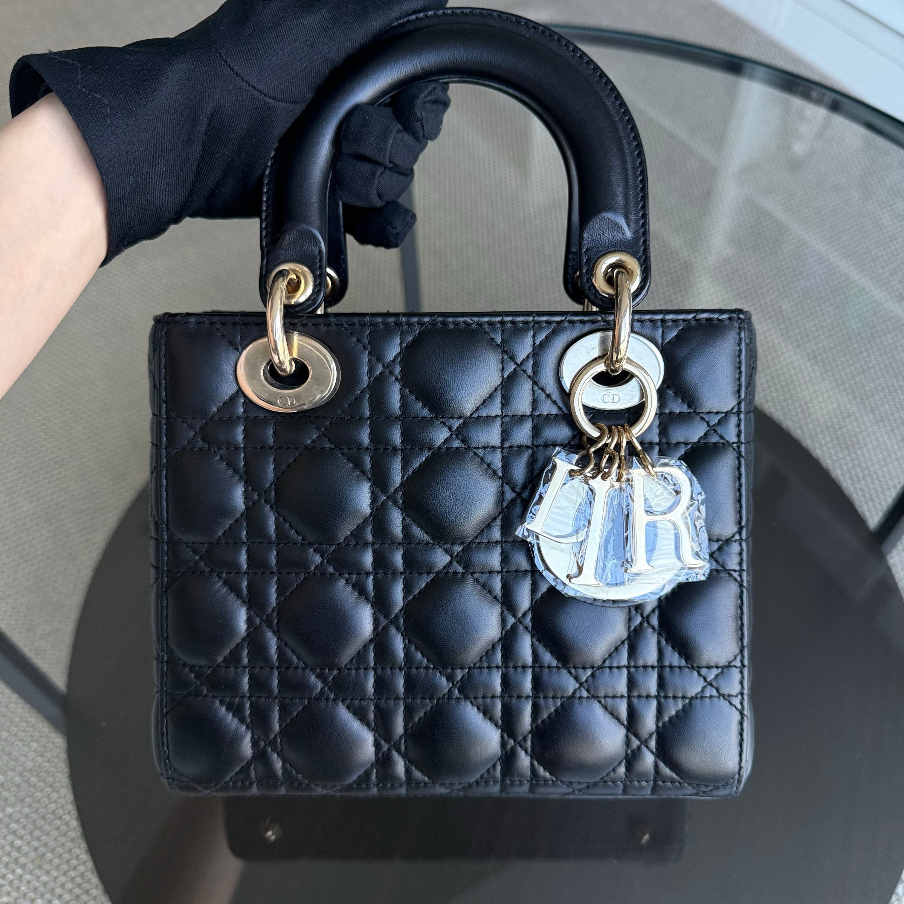 Dior Lady Small MyABC - Cannage Lambskin ABC Strap Black Gold Hardware