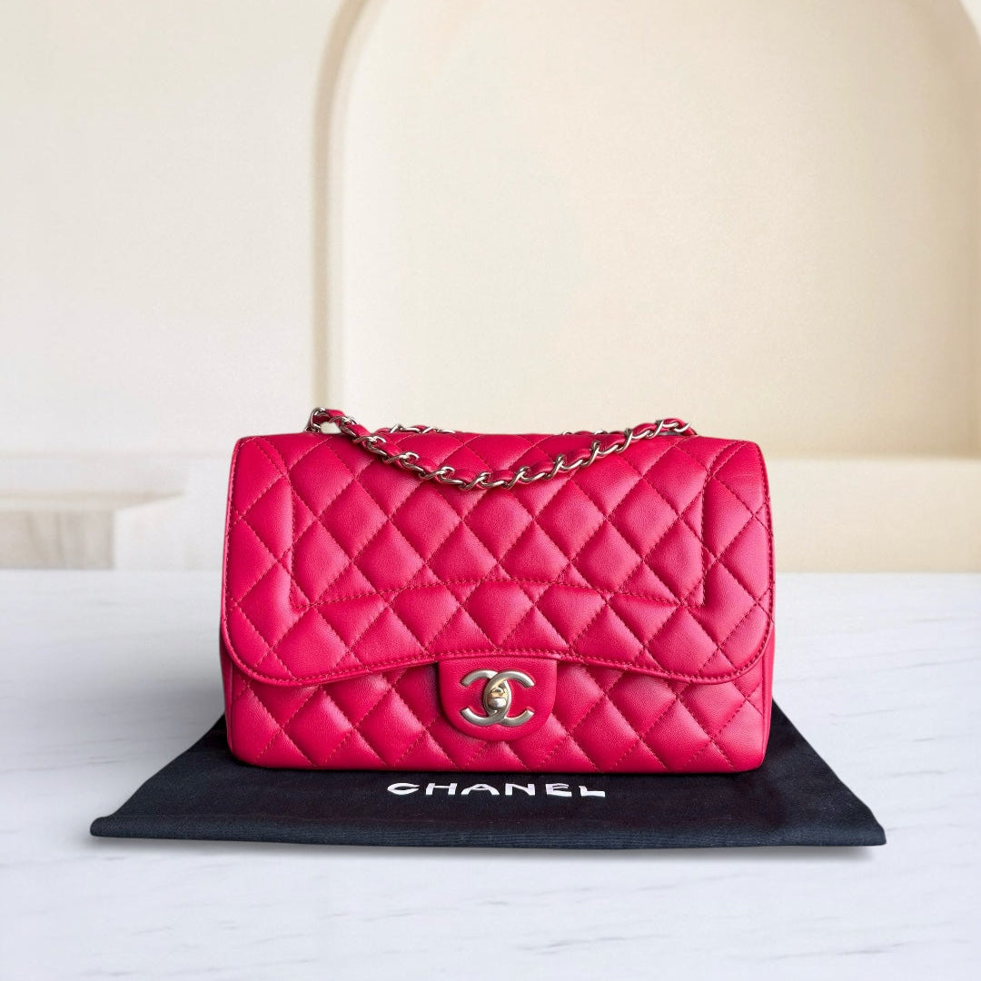 Chanel Chic Flap Seasonal Flap Medium - 25CM Quilted Lambskin Red Gold Hardware Series 21