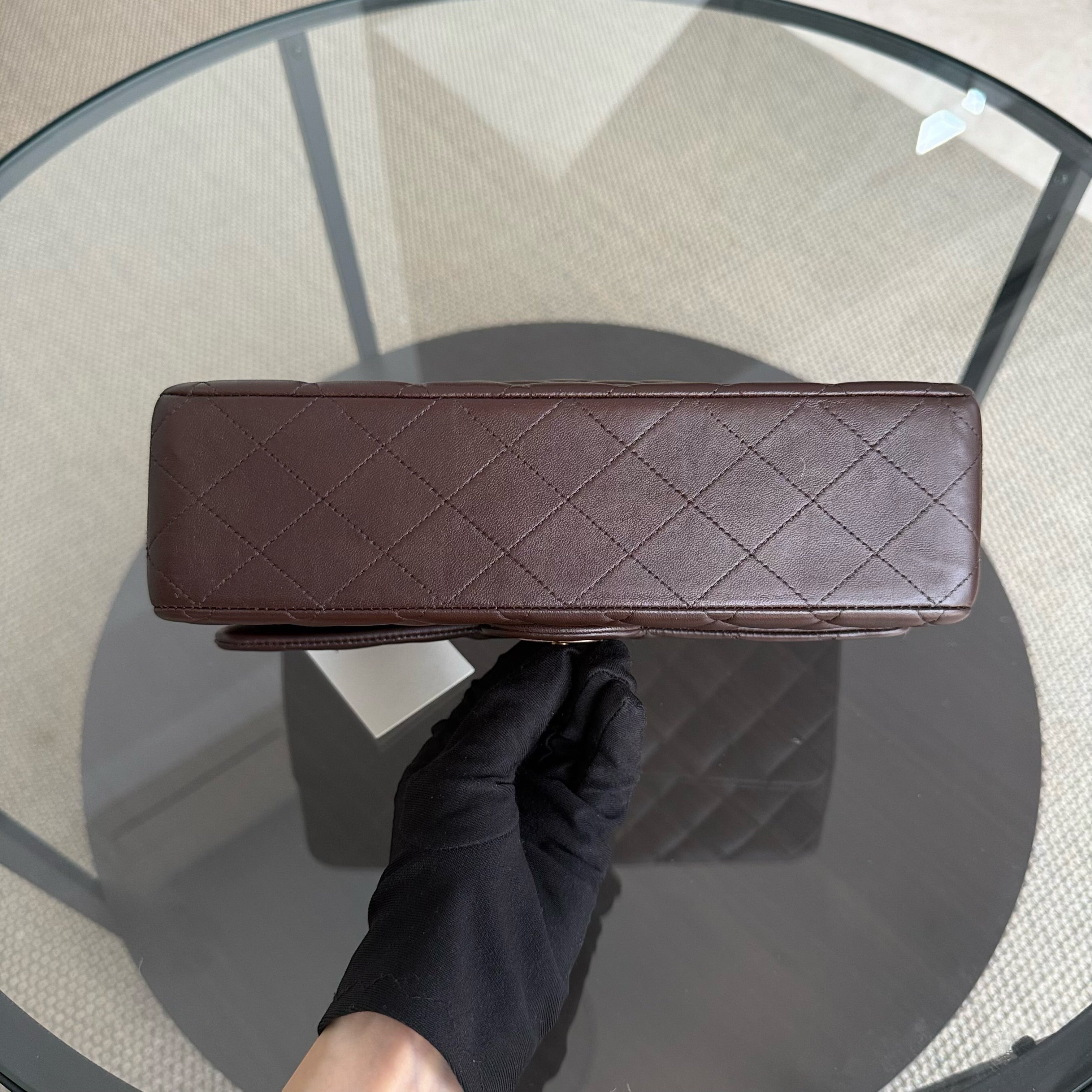 Chanel Classic Flap Medium - 25CM Quilted Lambskin Brown Gold Hardware Series 14