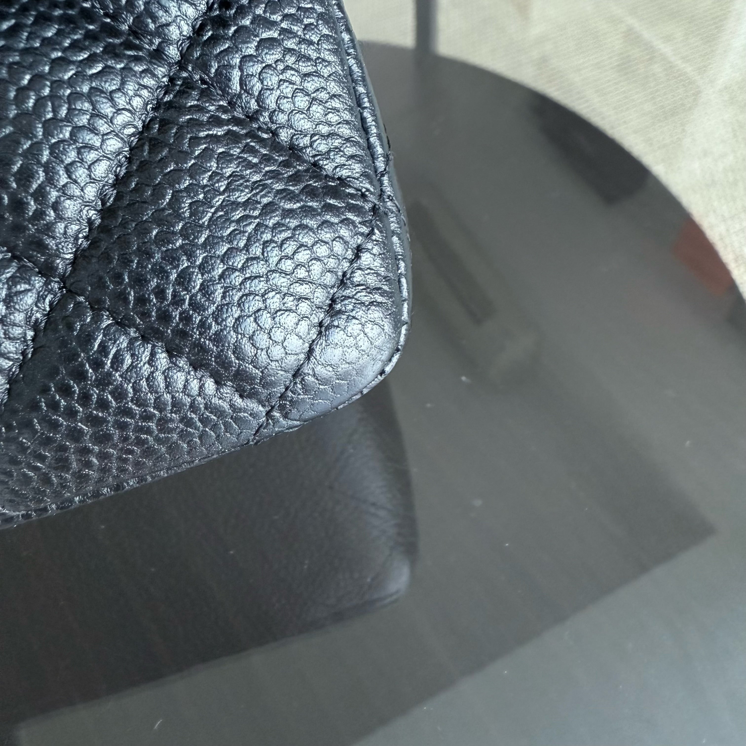 Chanel Classic Flap Medium - 25CM Quilted Caviar Black Gold Hardware Series 26