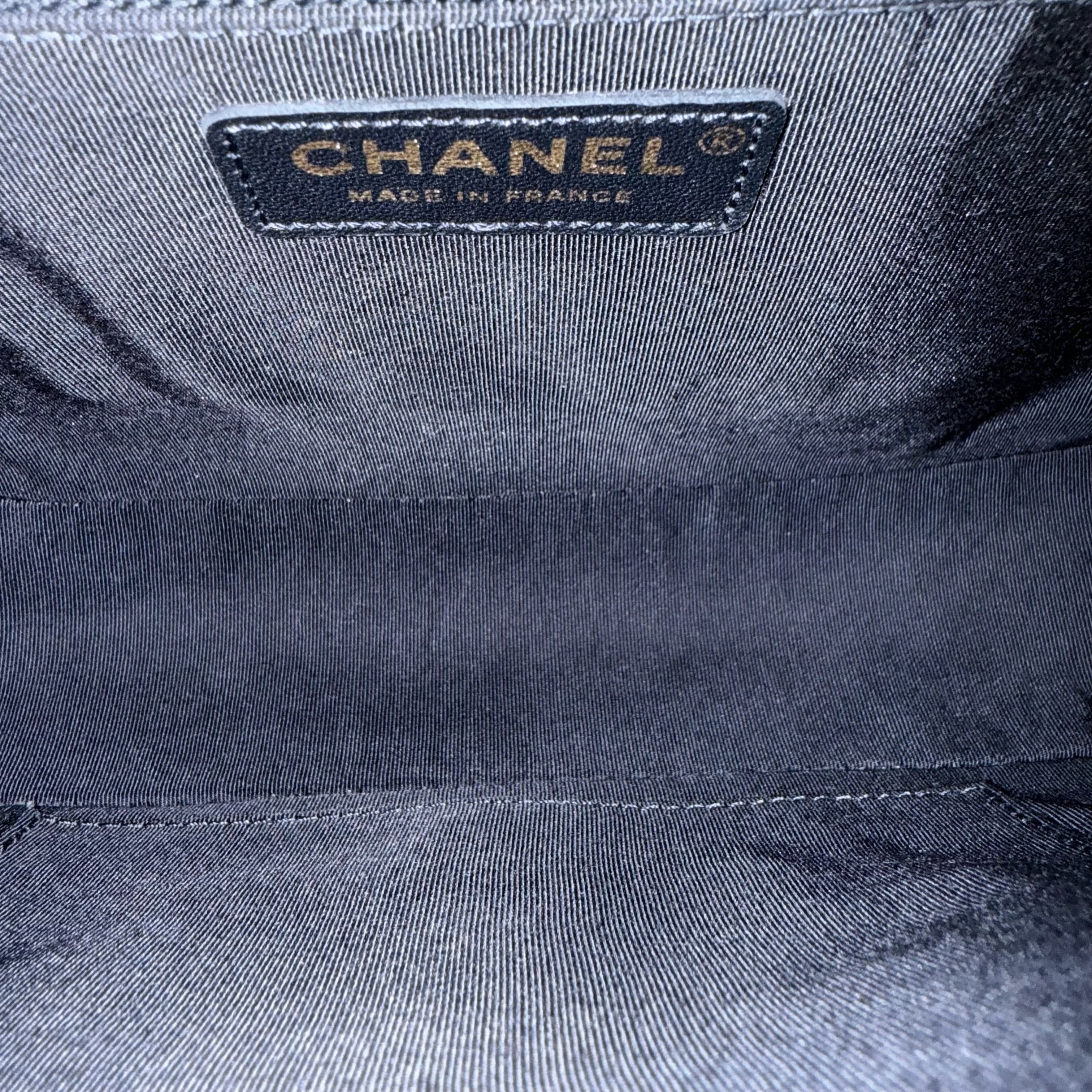 Chanel Boy New Medium - 28CM Quilted Lambskin Dark Blue Gold Hardware Series 22
