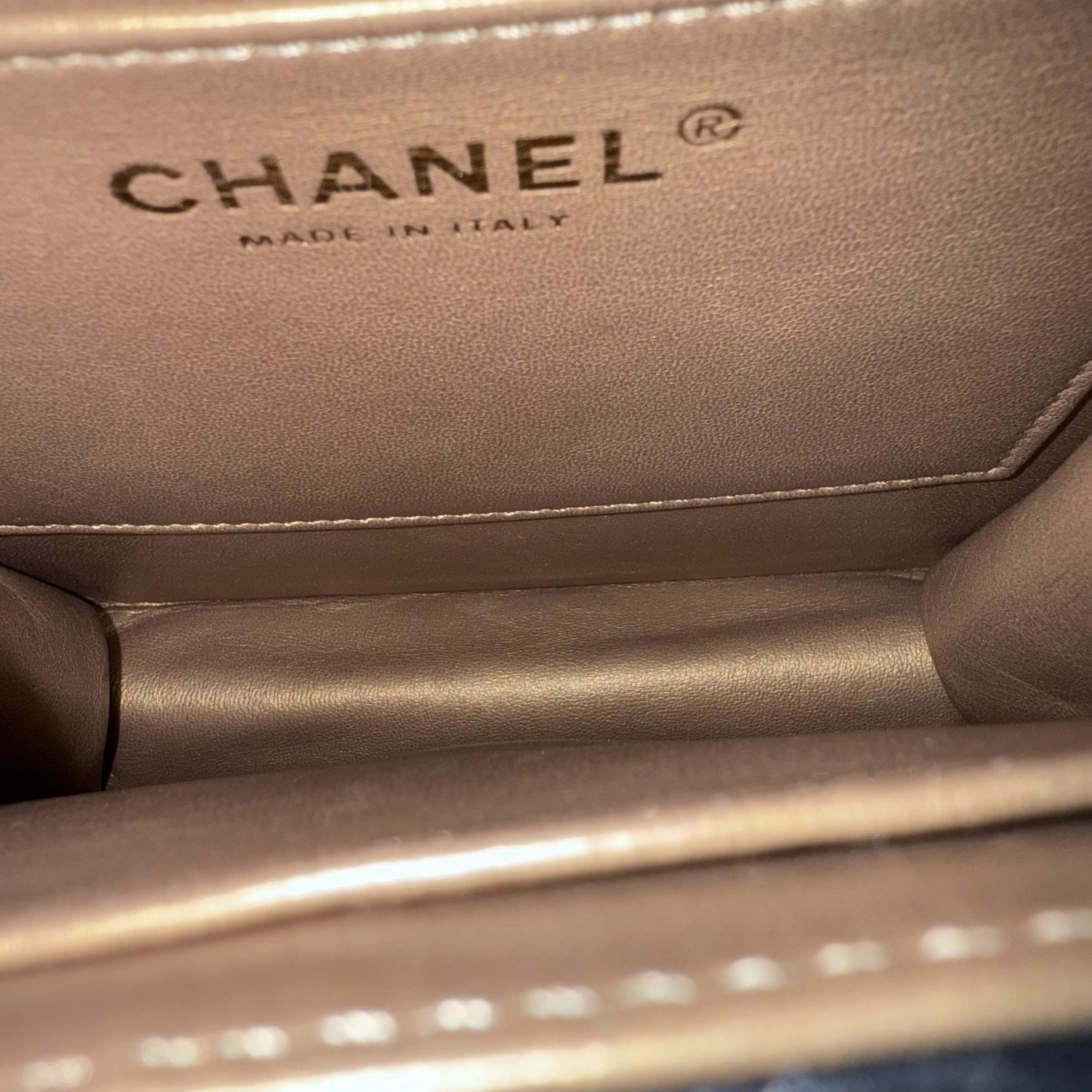 Chanel Mini Flap Chic Pearl Lambksin Black Bag Gold Hardware Series 28