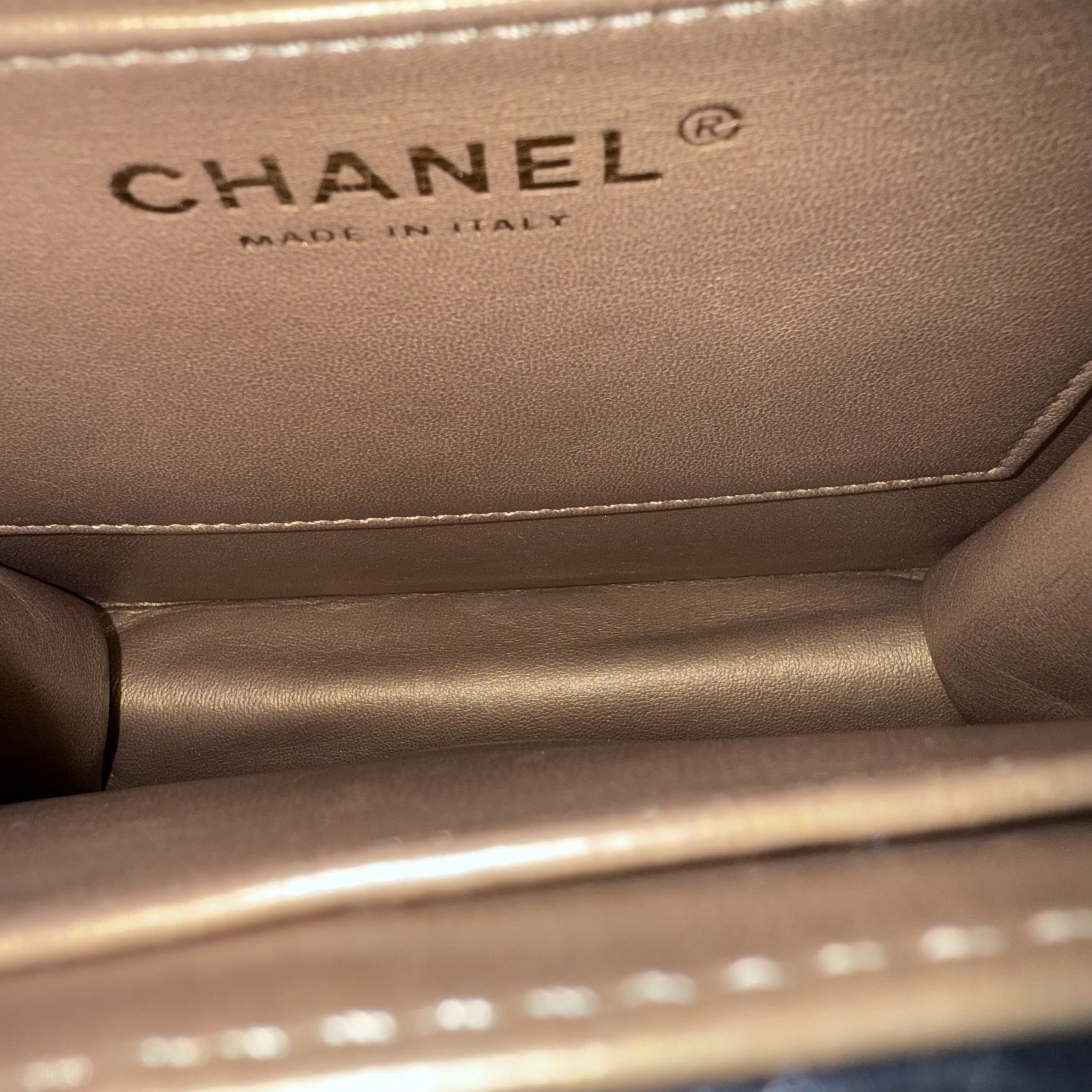 Chanel Mini Flap Chic Pearl Lambksin Black Bag Gold Hardware Series 28