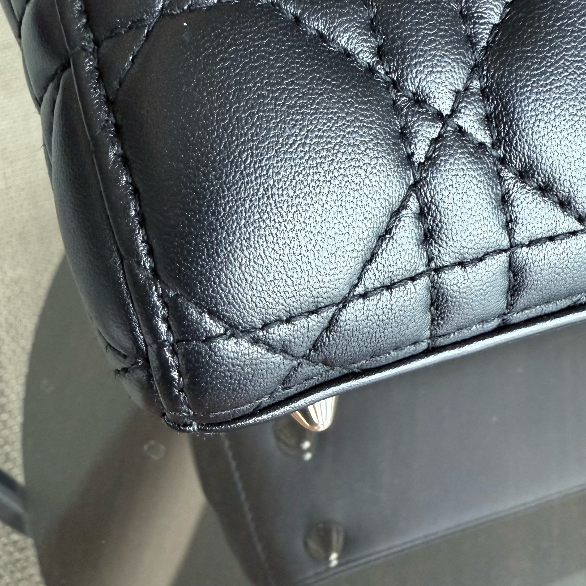 Dior Lady Small Flap - Cannage Lambskin Black Gold Hardware