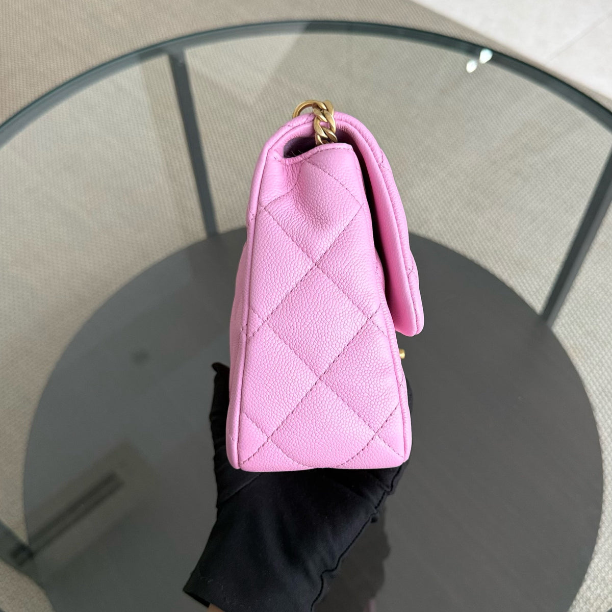 Chanel Flap Medium 24CM Sweetheart 23P Adjustable Chain - Caviar Quilted Barbie Pink Gold Hardware Microchip