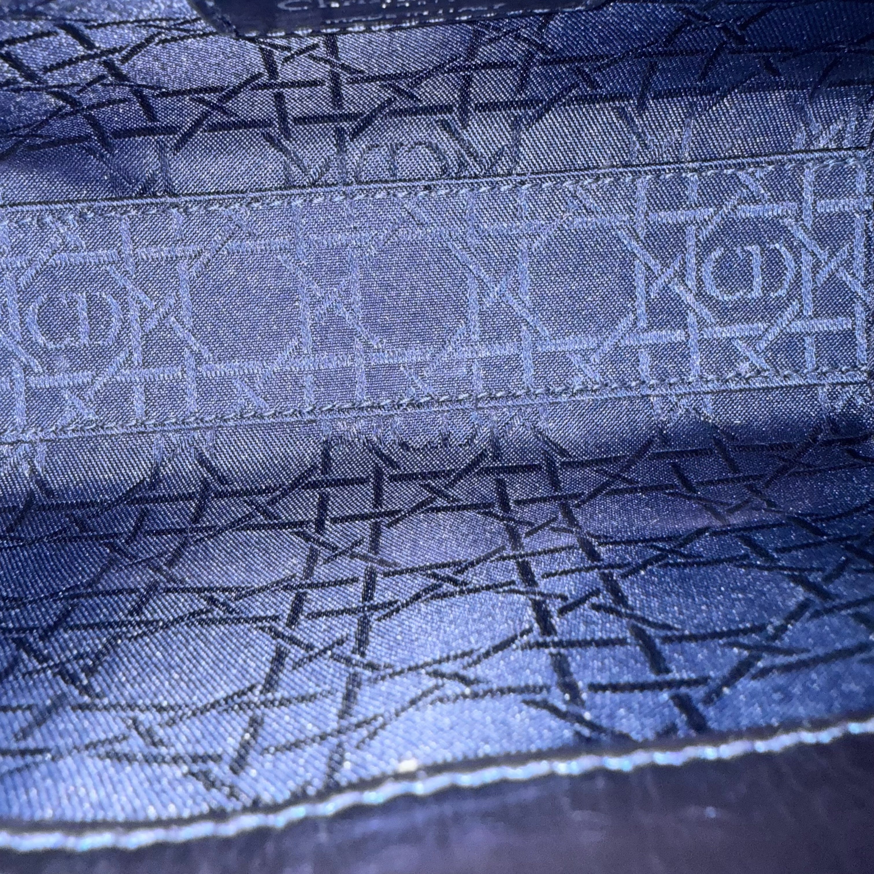 Dior Lady Mini - Cannage Glazed Calfskin Metallic Blue Silver Hardware