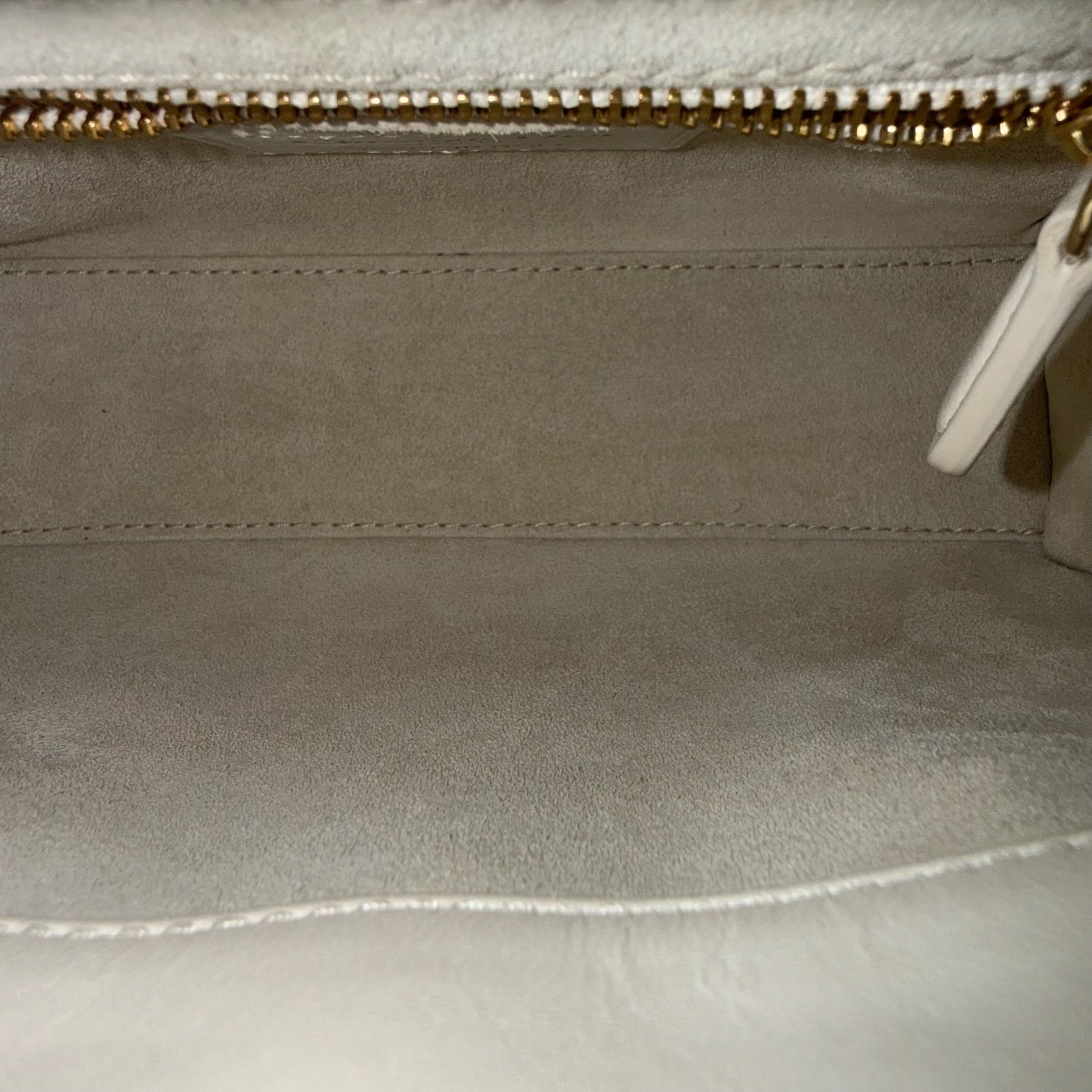 Dior Lady Mini - Year 2024 Cannage Lambskin White Gold Hardware Chain Strap