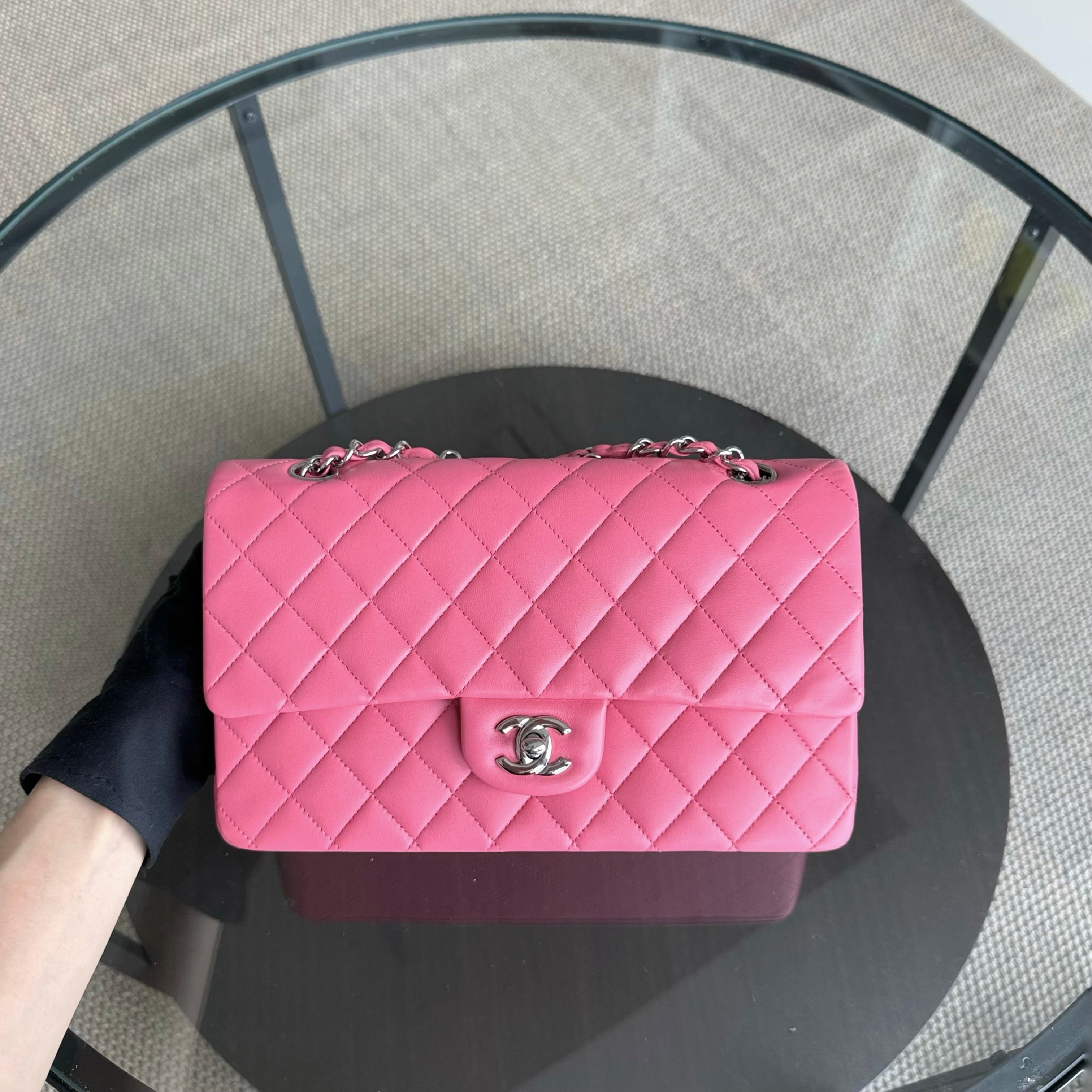 Chanel Classic Flap Medium - 25CM Quilted Lambskin Light Pink Silver Hardware Series 16